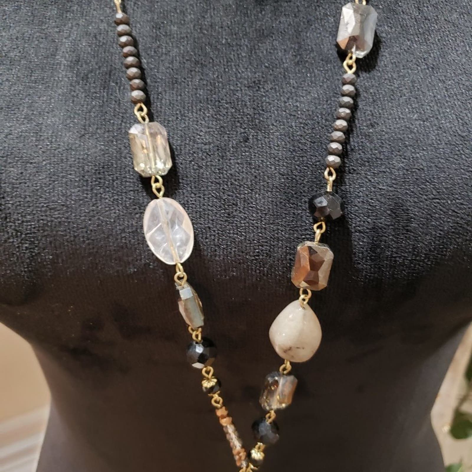 Other Time and Tru Womens Rhinestones Beaded Fringe Necklace Size ONE SIZE - 4 Thumbnail