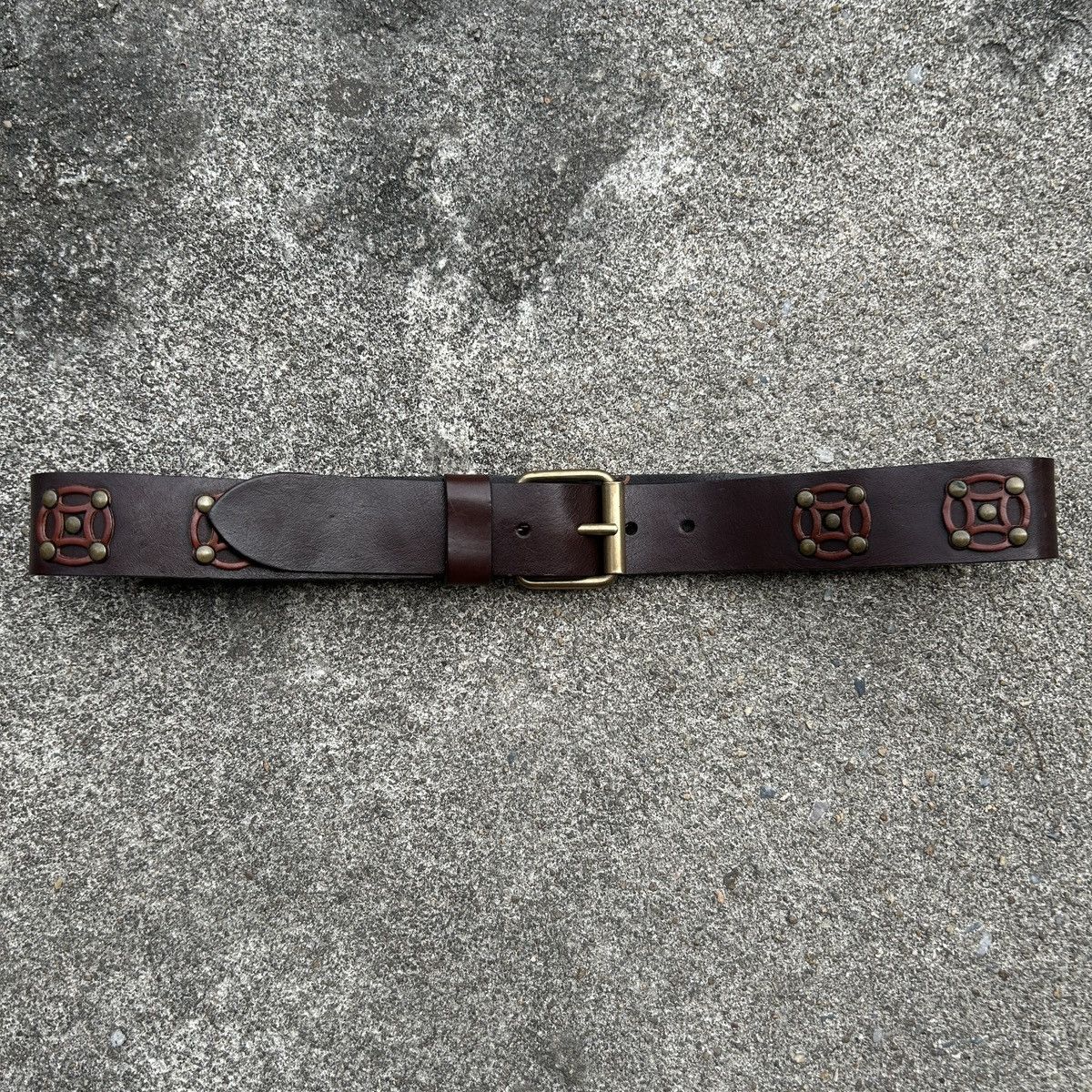 Vintage Vintage studded leather belt (Kapital Style) Size ONE SIZE - 3 Thumbnail