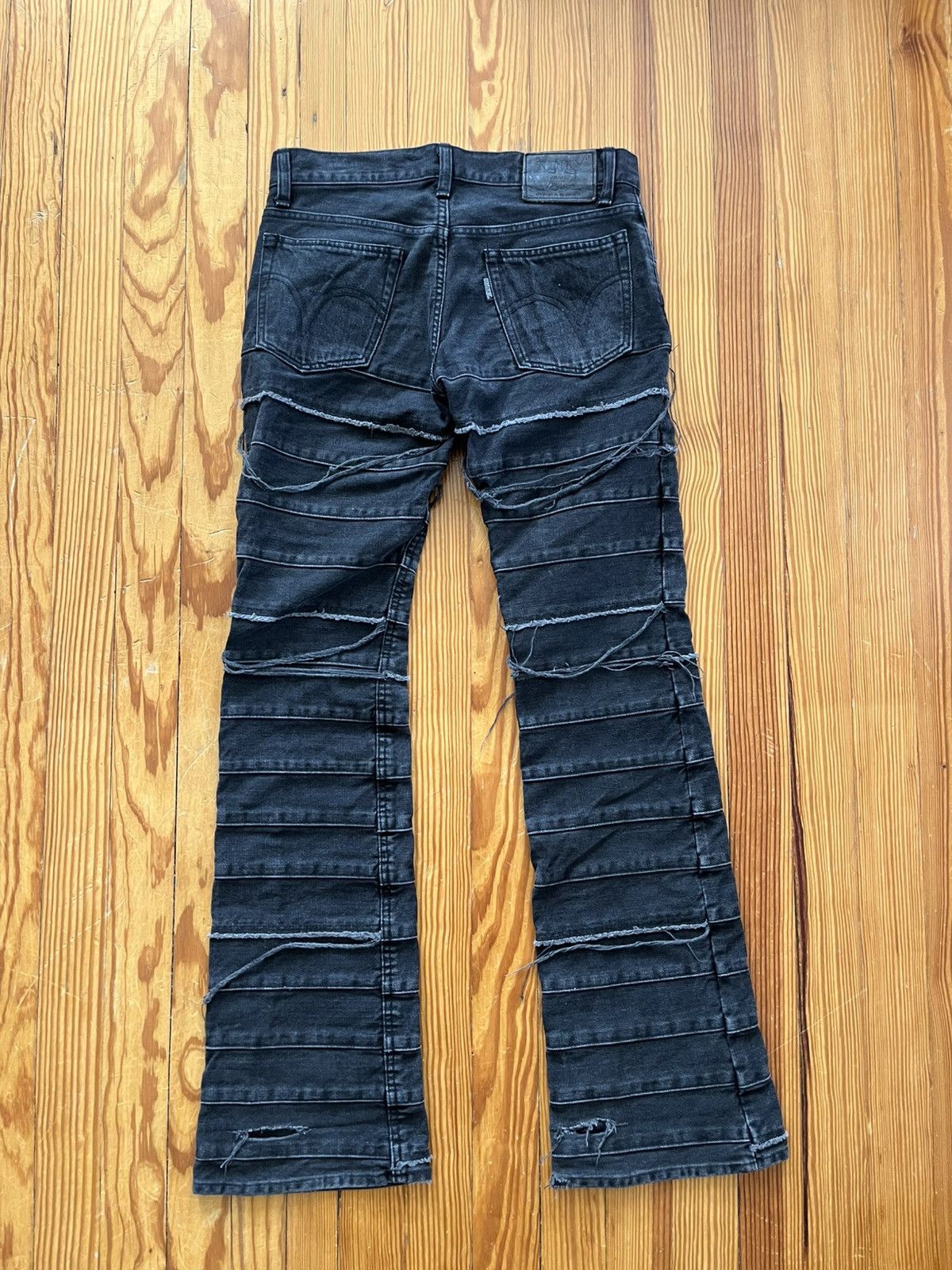 Hysteric Glamour GRAIL 90s Hysteric Glamour Hagi Patchwork Flare Jeans Black Size US 30 / EU 46 - 2 Thumbnail