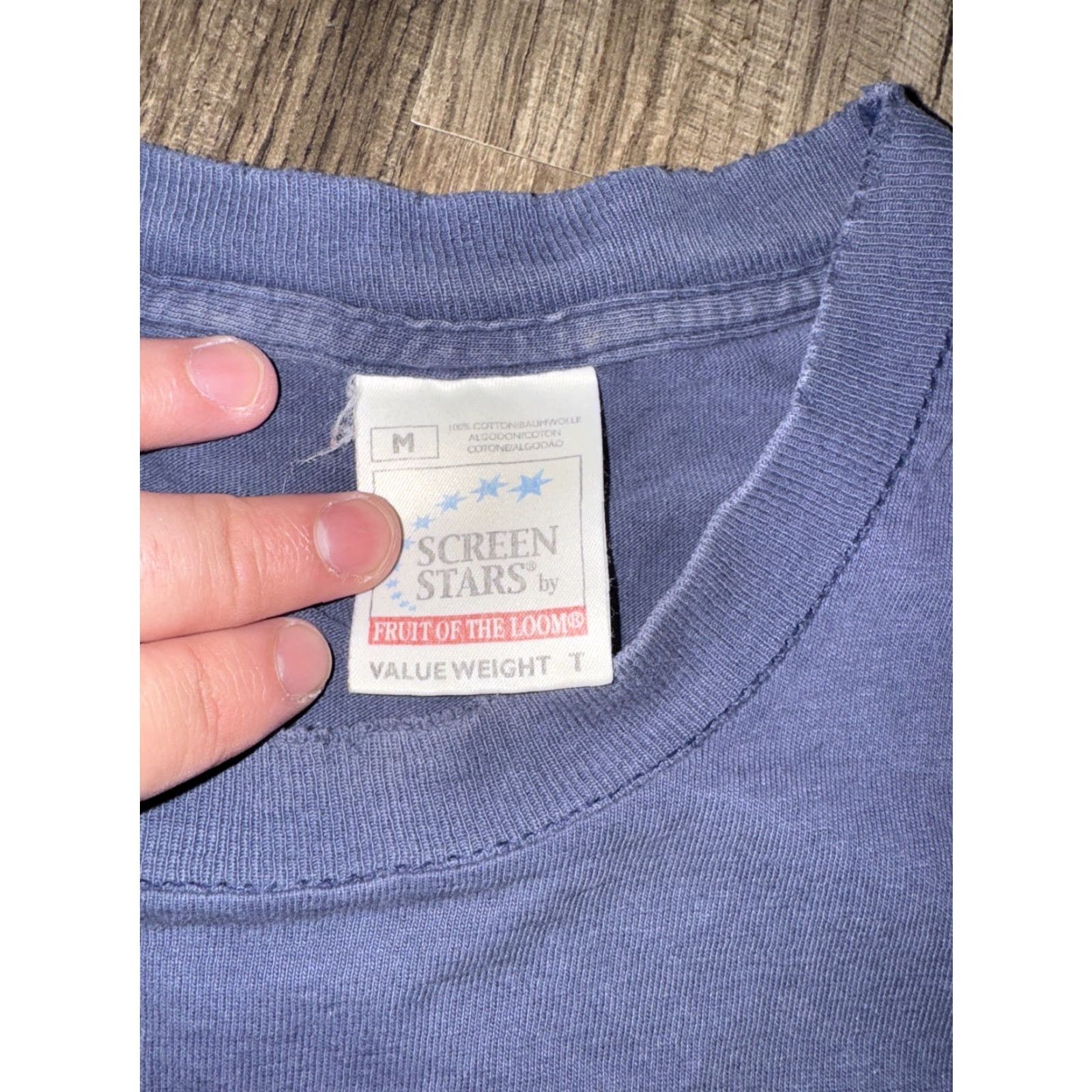 Fruit Of The Loom VINTAGE Fruit of the Loom Screen Stars T-Shirt Men M Blue Grey 21x25.5 Stars Size US M / EU 48-50 / 2 - 5 Thumbnail