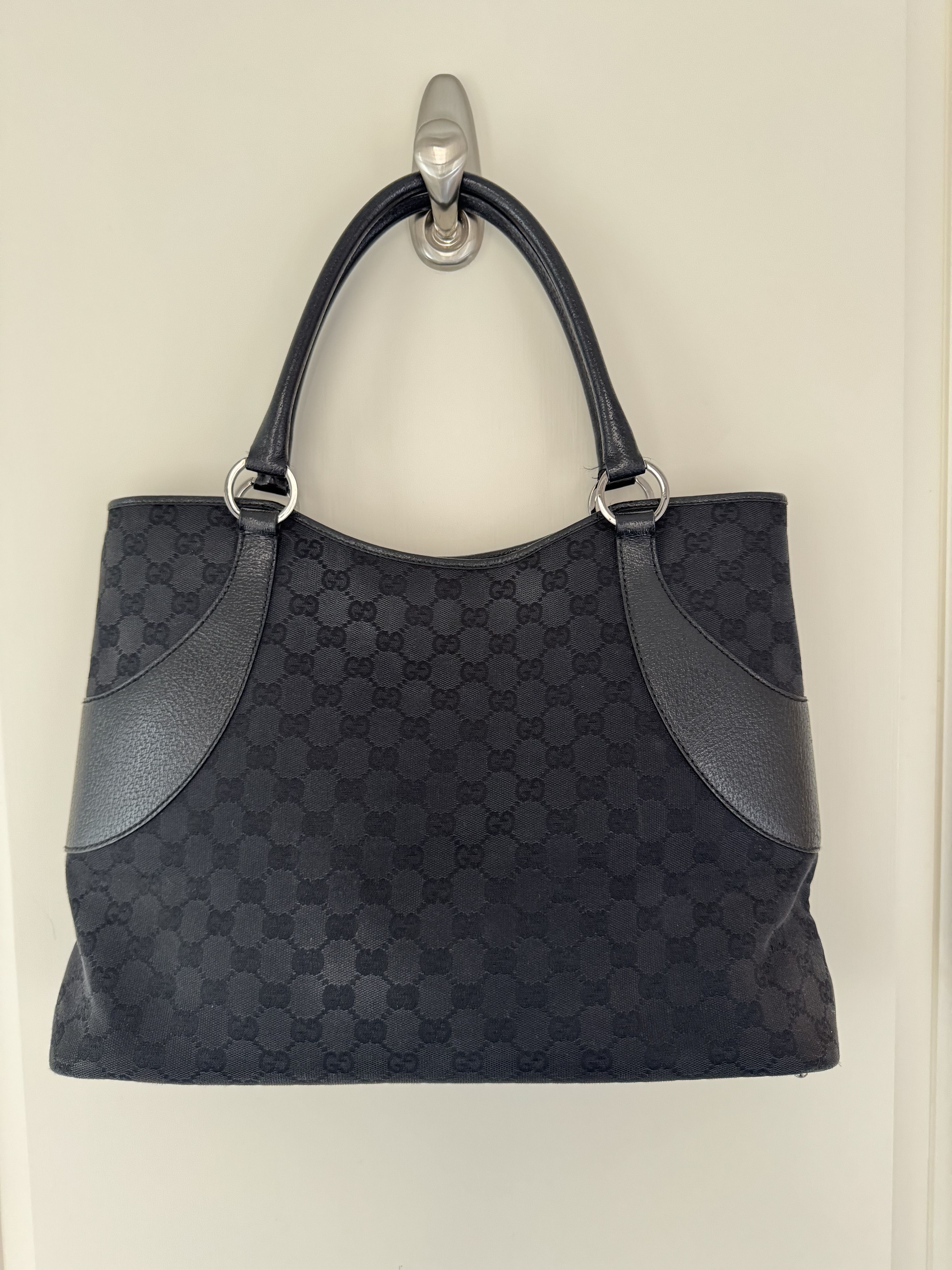 Gucci Vintage GG Gucci Canvas Tote with Leather Trim Size ONE SIZE - 1 Thumbnail