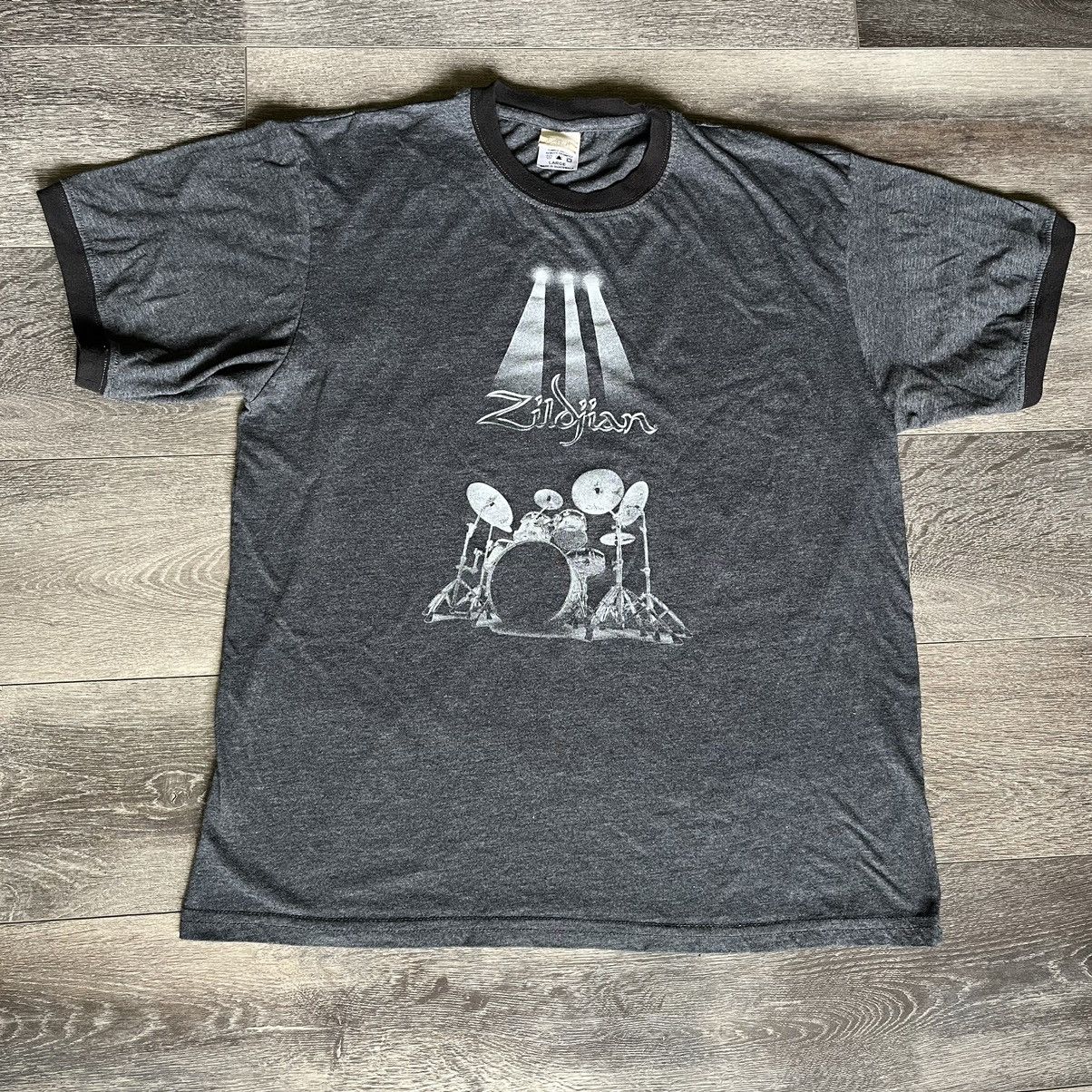 Band Tees × Vintage Vintage 2000s Zildjian Drums Ringer Graphic Metal Logo Tee Size US L / EU 52-54 / 3 - 1 Thumbnail