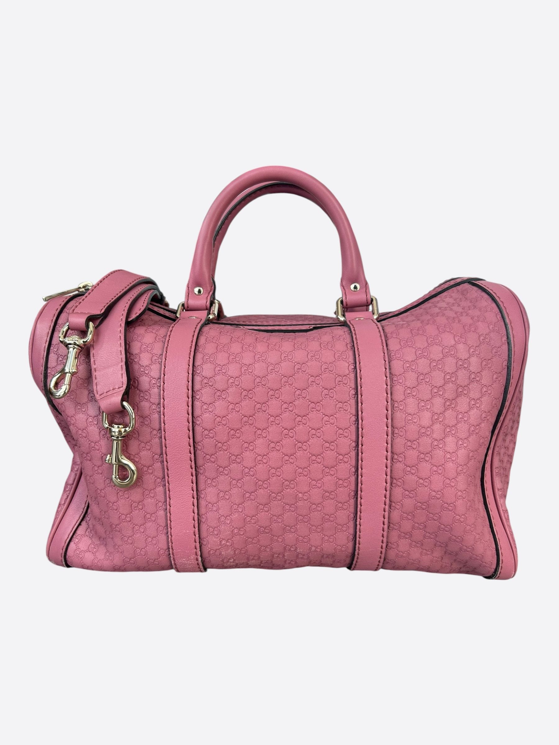 Gucci Gucci Pink Emossed GG Monogram Duffel Bag Size ONE SIZE - 1 Thumbnail