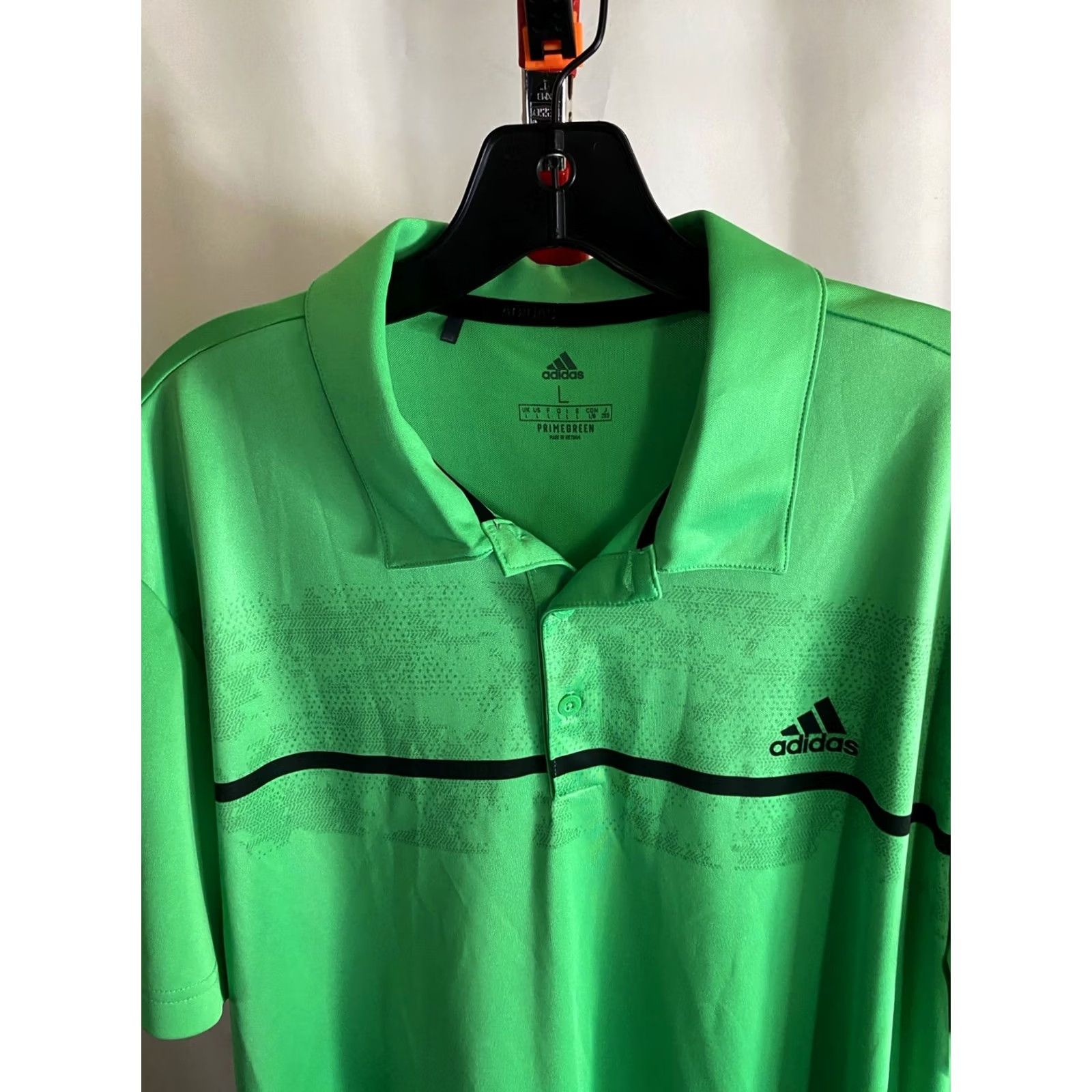 Adidas Adidas SHIRT Polo Large L Bright Green Contrast Poly SHIRT Mens Size US L / EU 52-54 / 3 - 3 Thumbnail