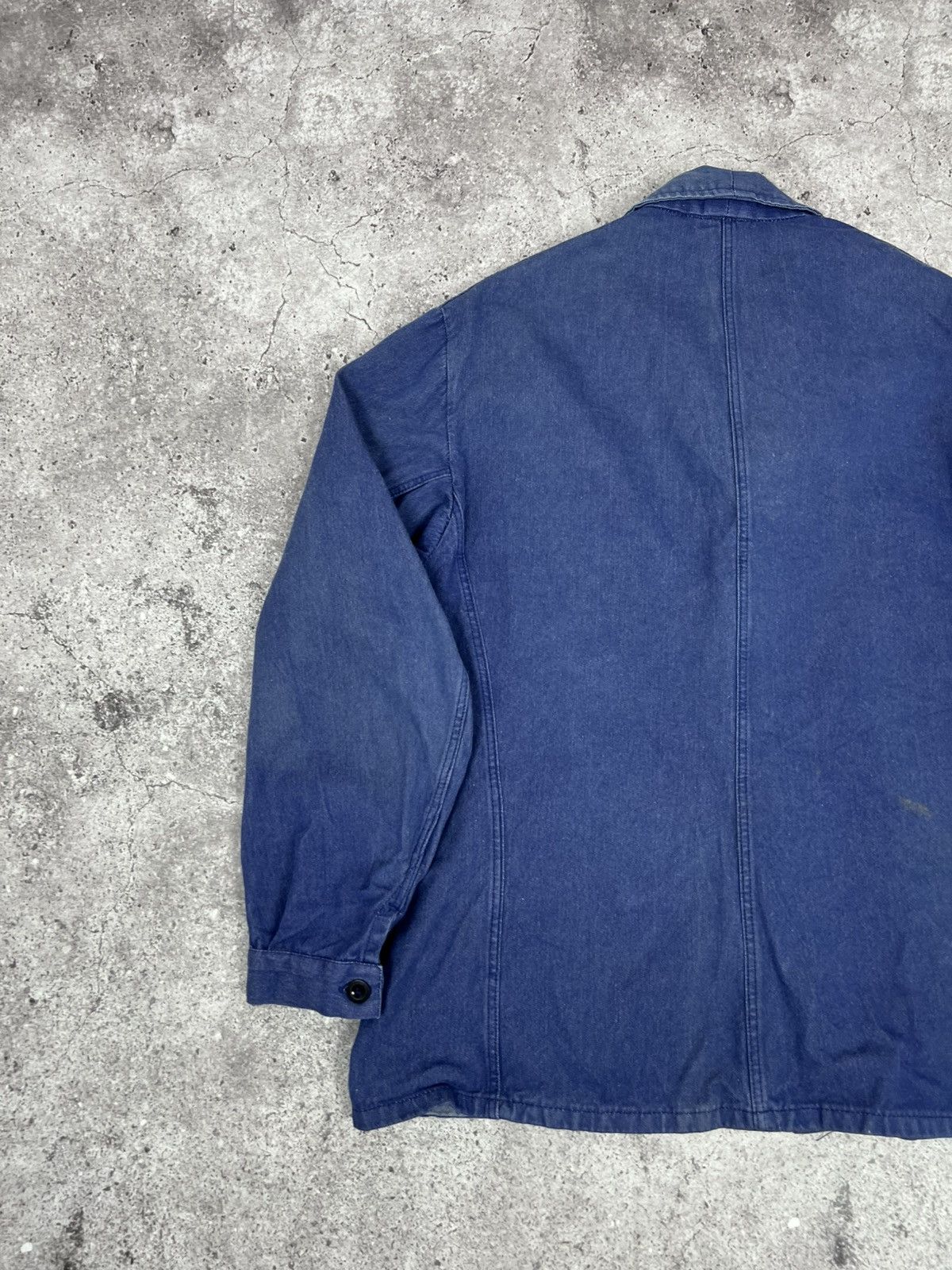 Other Vintage French Worker Work Jacket Cotton Blue Size US XL / EU 56 / 4 - 16 Thumbnail