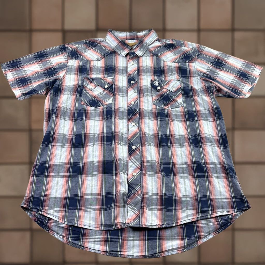 Wrangler Wrangler Shirt Mens 2XL Blue Plaid Pearl Snap Up Western Rodeo Cowboy Size US XXL / EU 58 / 5 - 1 Thumbnail