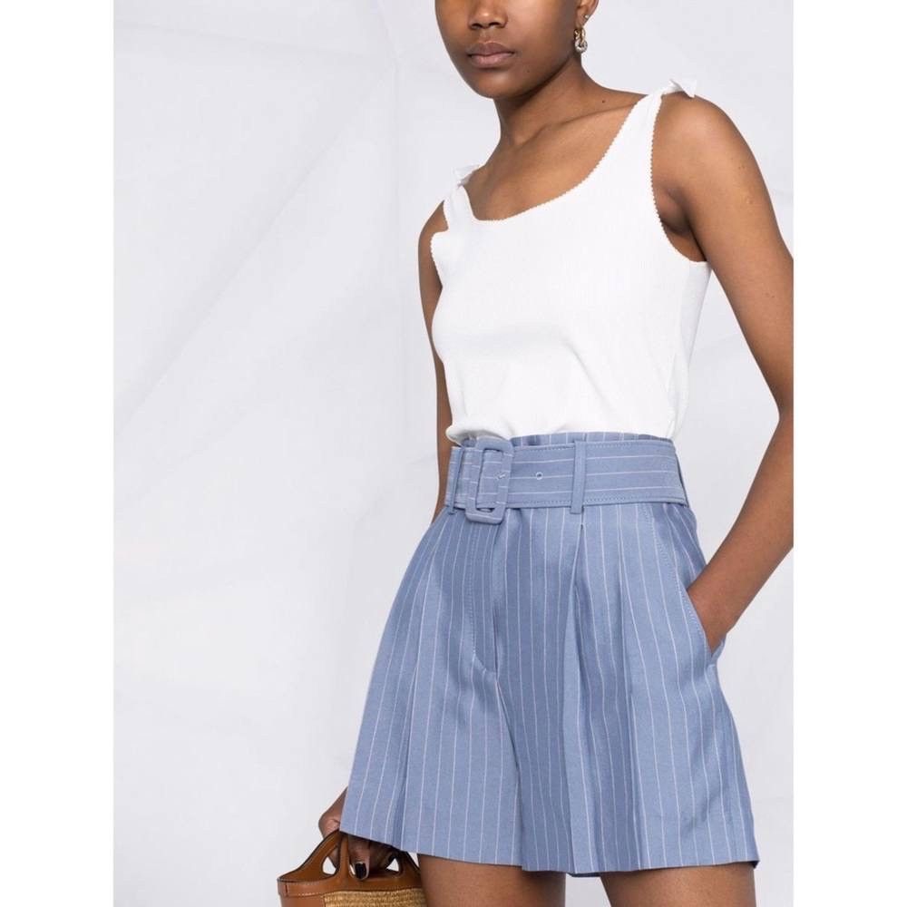 Sandro Sandro Women's Blue Striped High Pleated Shorts, Size 34/XS Size 24" / US 00 / IT 34 - 5 Thumbnail