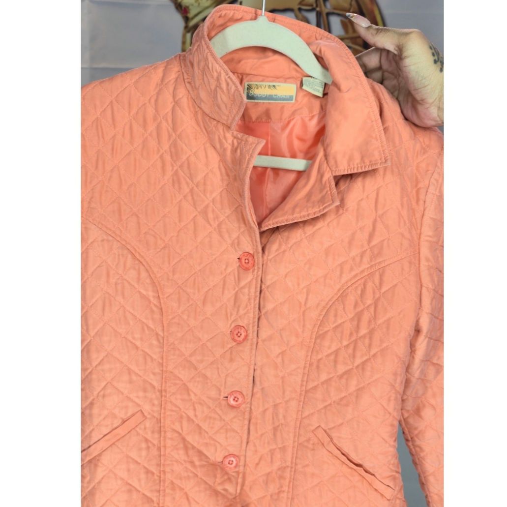 Other Bobby Chan Peach Quilted Silk Jacket - Size Large Size L / US 10 / IT 46 - 8 Thumbnail