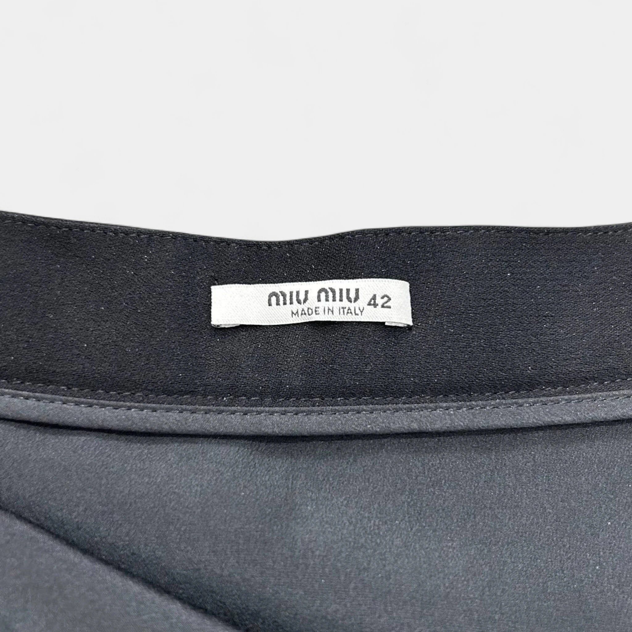 Miu Miu Miu Miu Nylon Black Skirt with Bow Detail Size 32" / US 10 / IT 46 - 4 Thumbnail