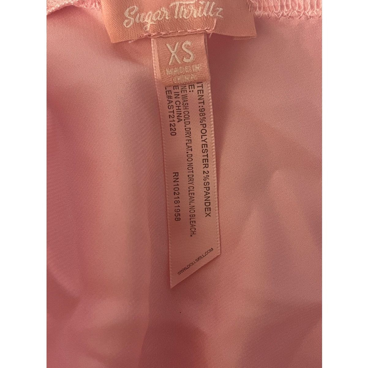 Dolls Kill Dolls Kill Sugar Thrillz Satin Slip Dress Lace Trim Size: XS Size ONE SIZE - 5 Thumbnail