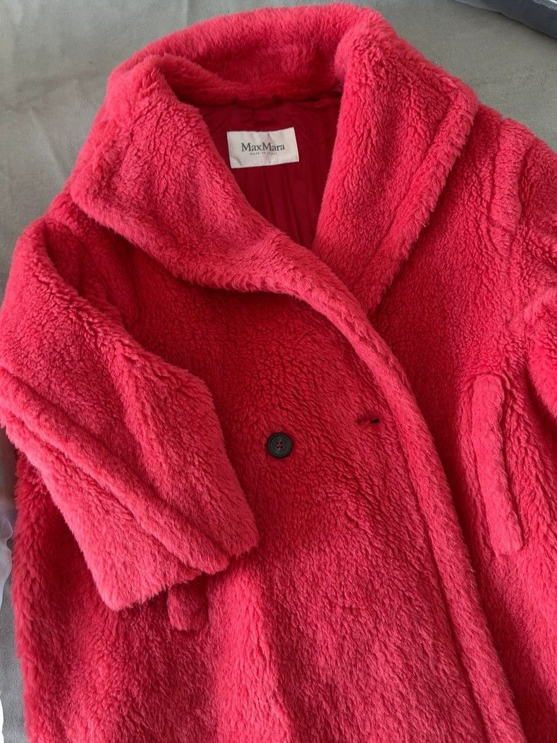 Max Mara Max Mara Genuine Teddy Bear Red Long Coat Size S / US 4 / IT 40 - 1 Thumbnail