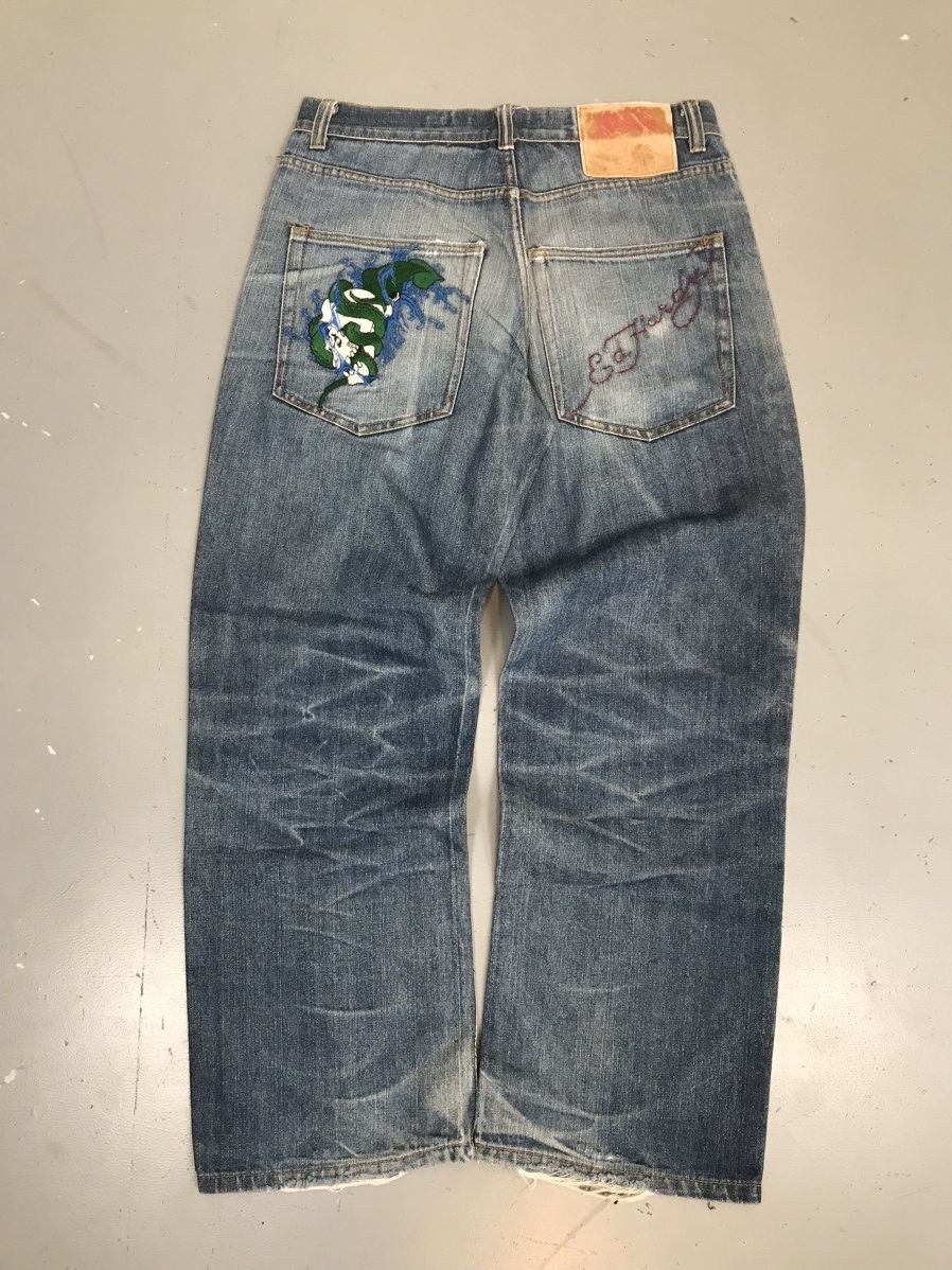 Ed Hardy × Vintage Vintage Ed hardy embroidered denim Size US 34 / EU 50 - 1 Thumbnail