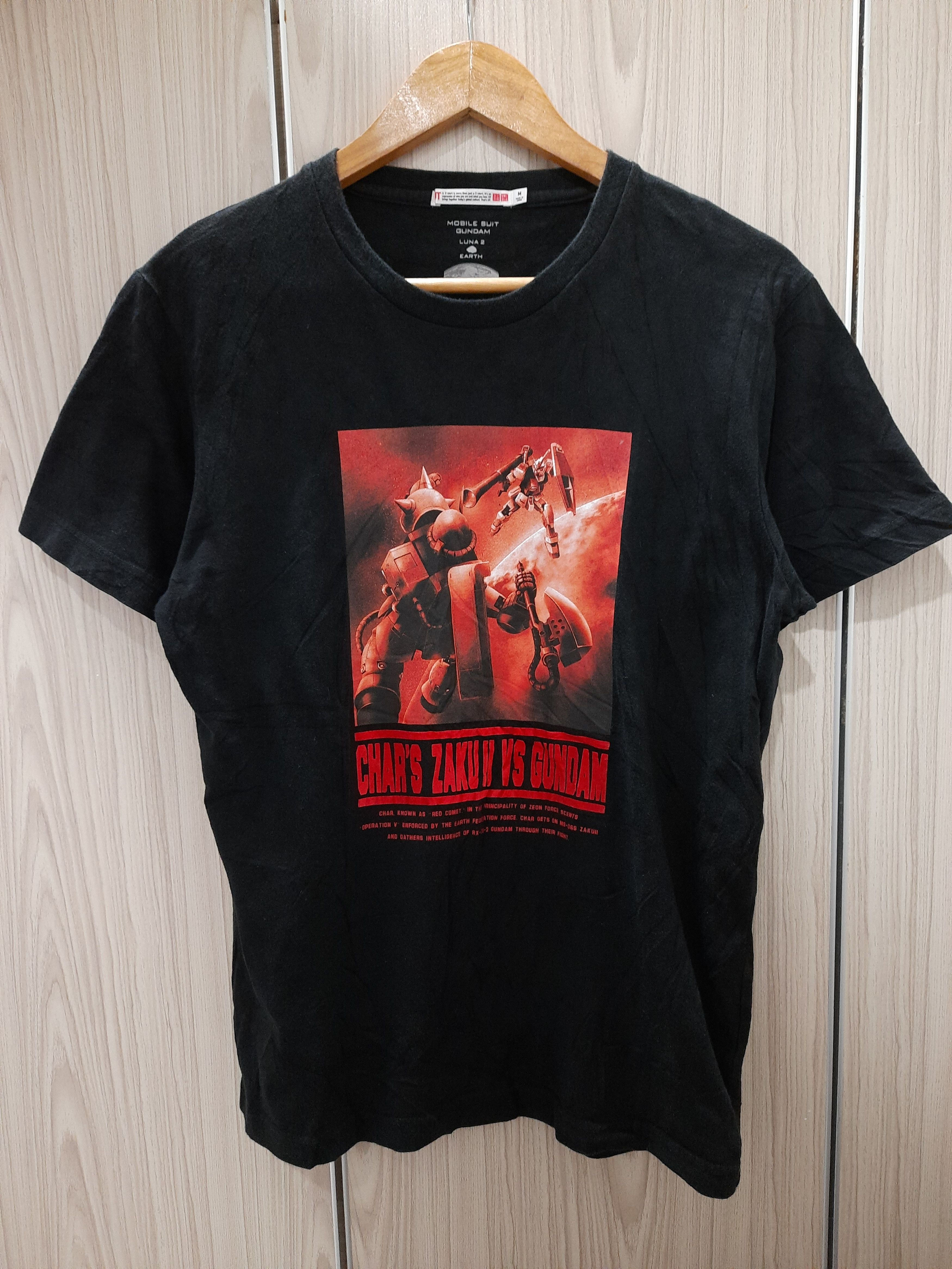 Image of Anima x Movie Gundam Zaku Anime Bandai Tshirt in Black, Men's (Size Small)