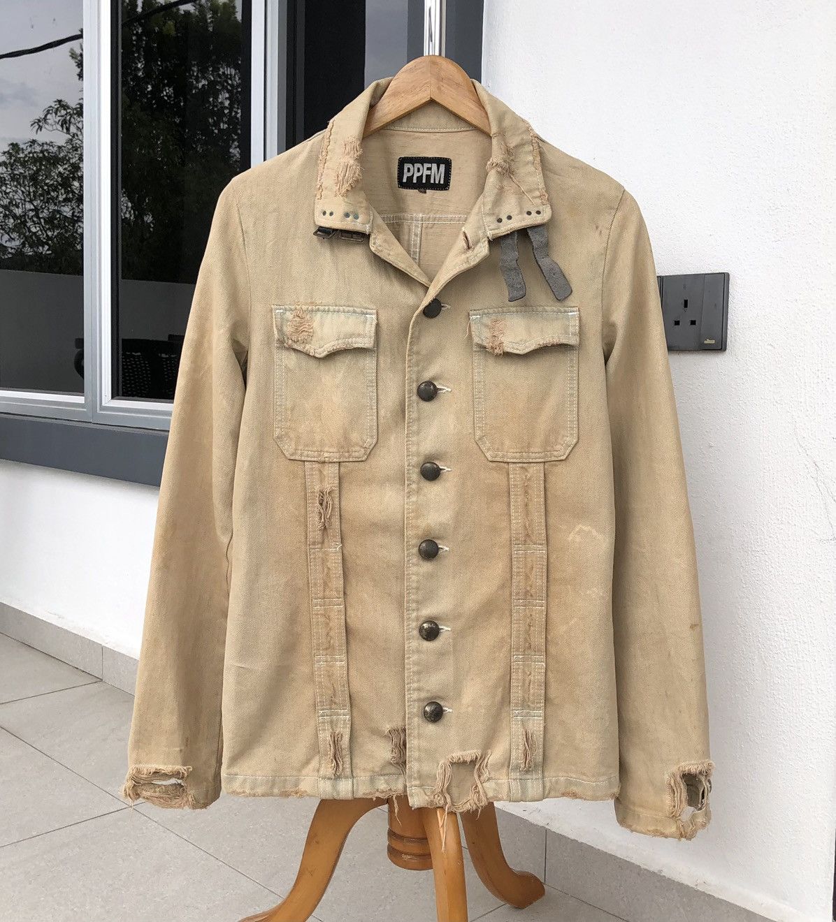 PPFM Vintage PPFM Japanese designer distressed denim jacket Size US M / EU 48-50 / 2 - 2 Thumbnail