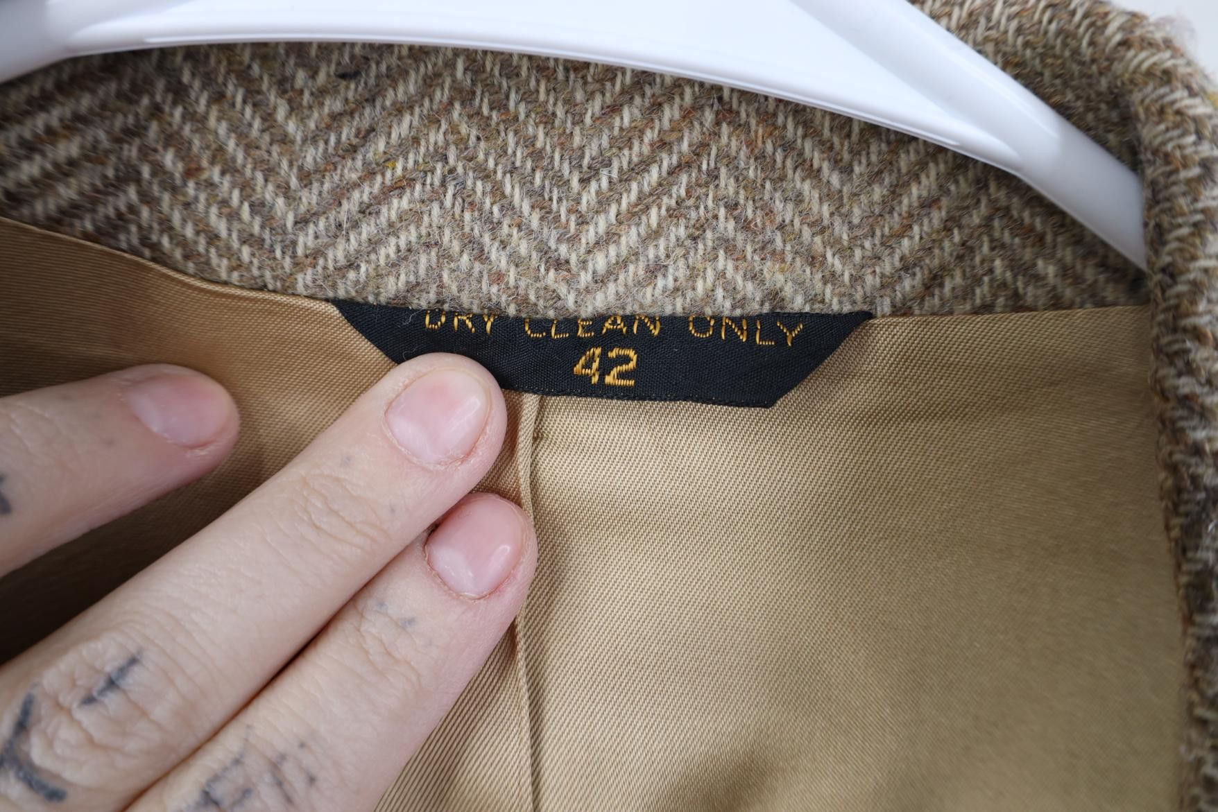 Vintage Vintage 70s Streetwear Herringbone Suit Coat Blazer Jacket Size US XXL / EU 58 / 5 - 5 Thumbnail