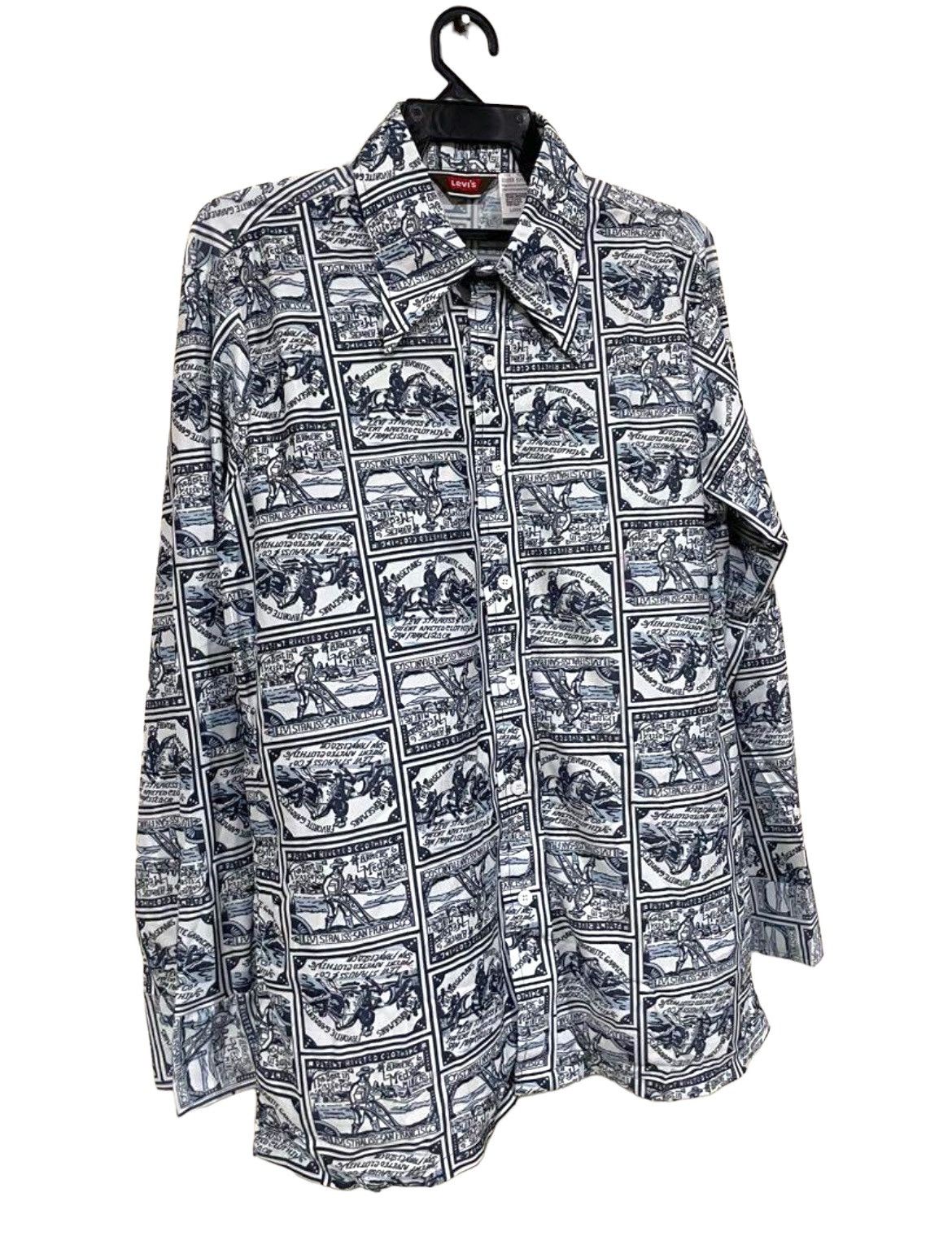 Levi's 70s Levis The Farmer AOP True Vintage Very Rare Shirts Size US L / EU 52-54 / 3 - 3 Thumbnail