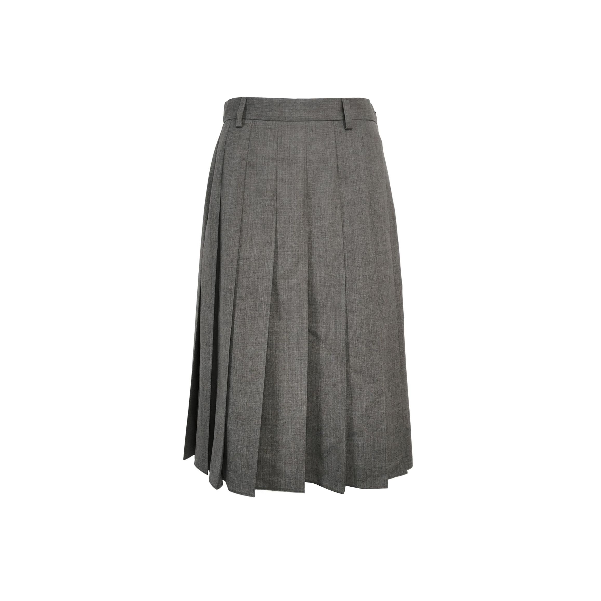 Prada Prada Wool Pleated Midi Skirt XS/38 Size 26" / US 2 / IT 38 - 1 Thumbnail