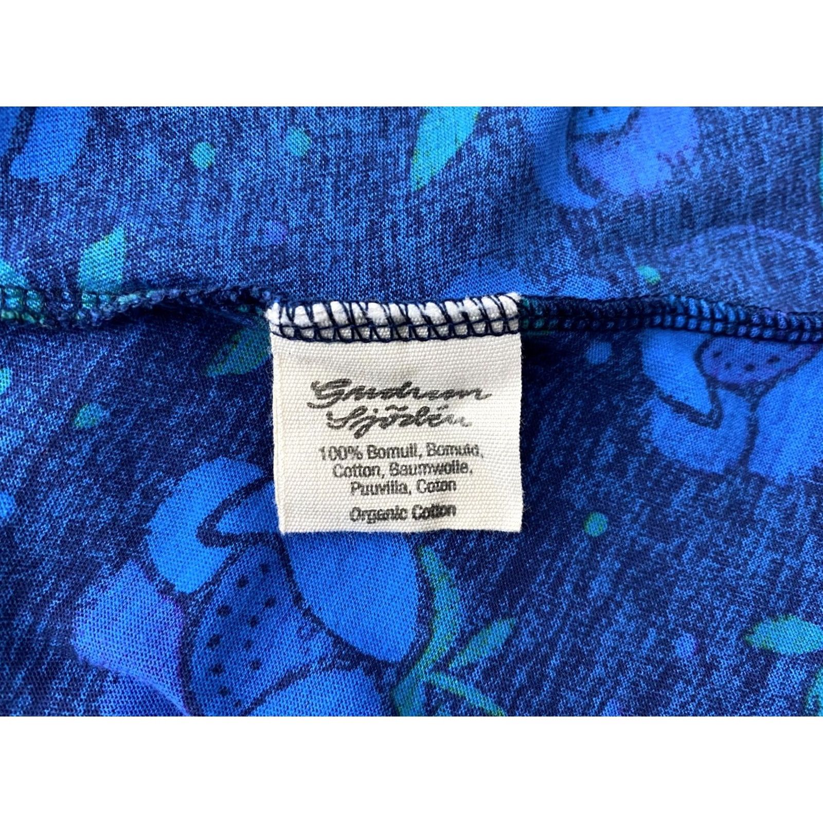 Vintage Gudrun Sjoden Womens blue floral Dress L Midi A-Line Dress Size L / US 10 / IT 46 - 6 Thumbnail