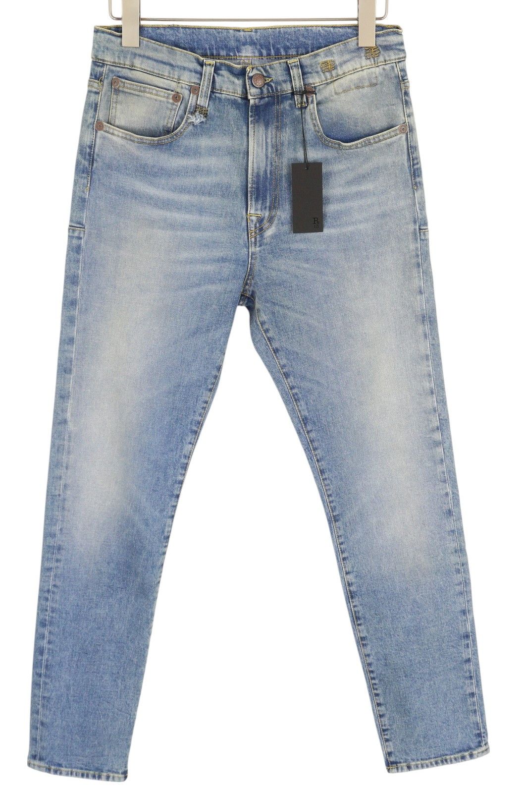 R13 SKATE 33 Jasper Stretch Skinny Washed Faded Logo 85447 Size US 33 - 2 Thumbnail