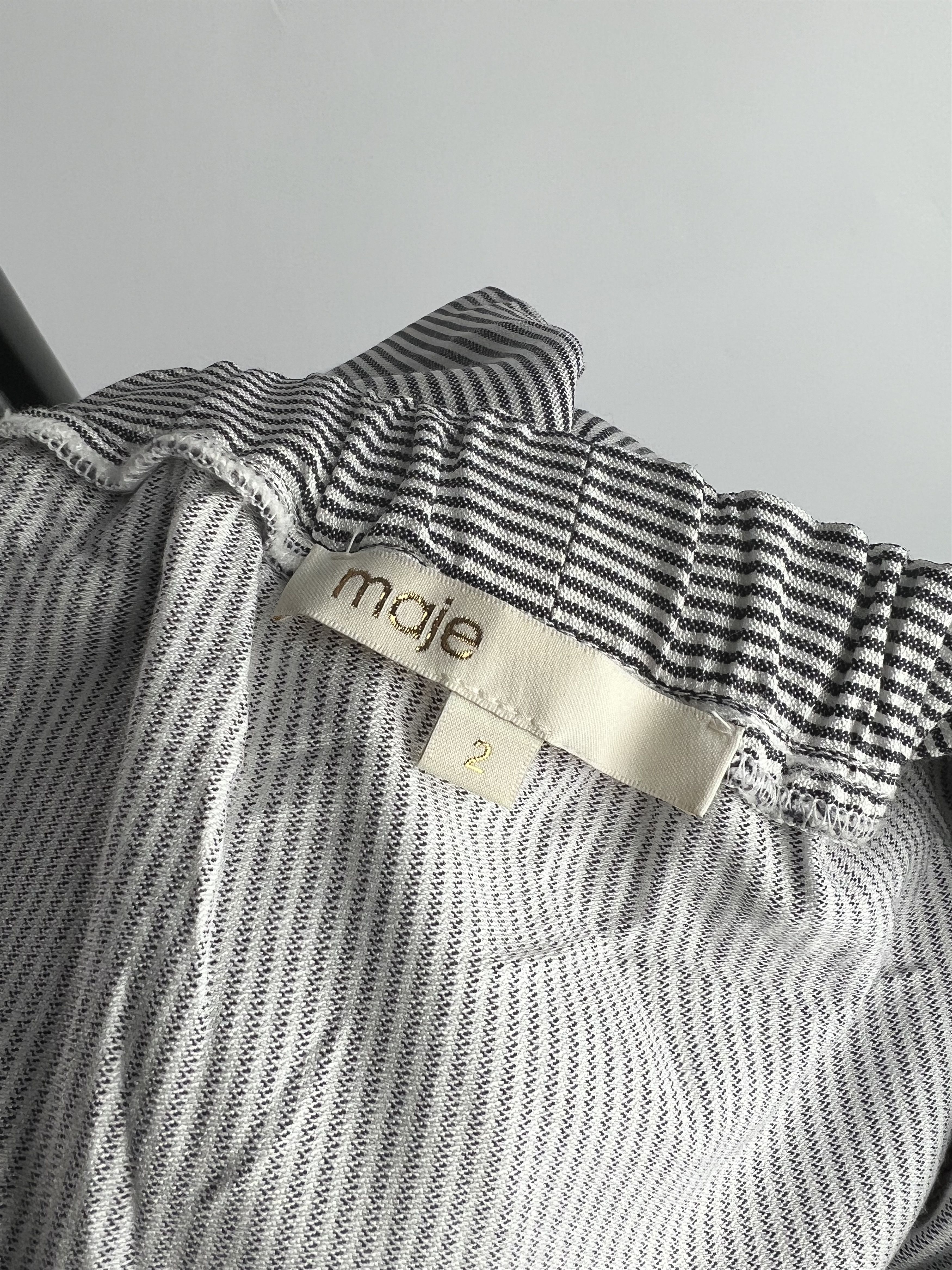 Maje Maje Striped Ruffle Belted Dress Size 2 Size XS / US 0-2 / IT 36-38 - 5 Thumbnail