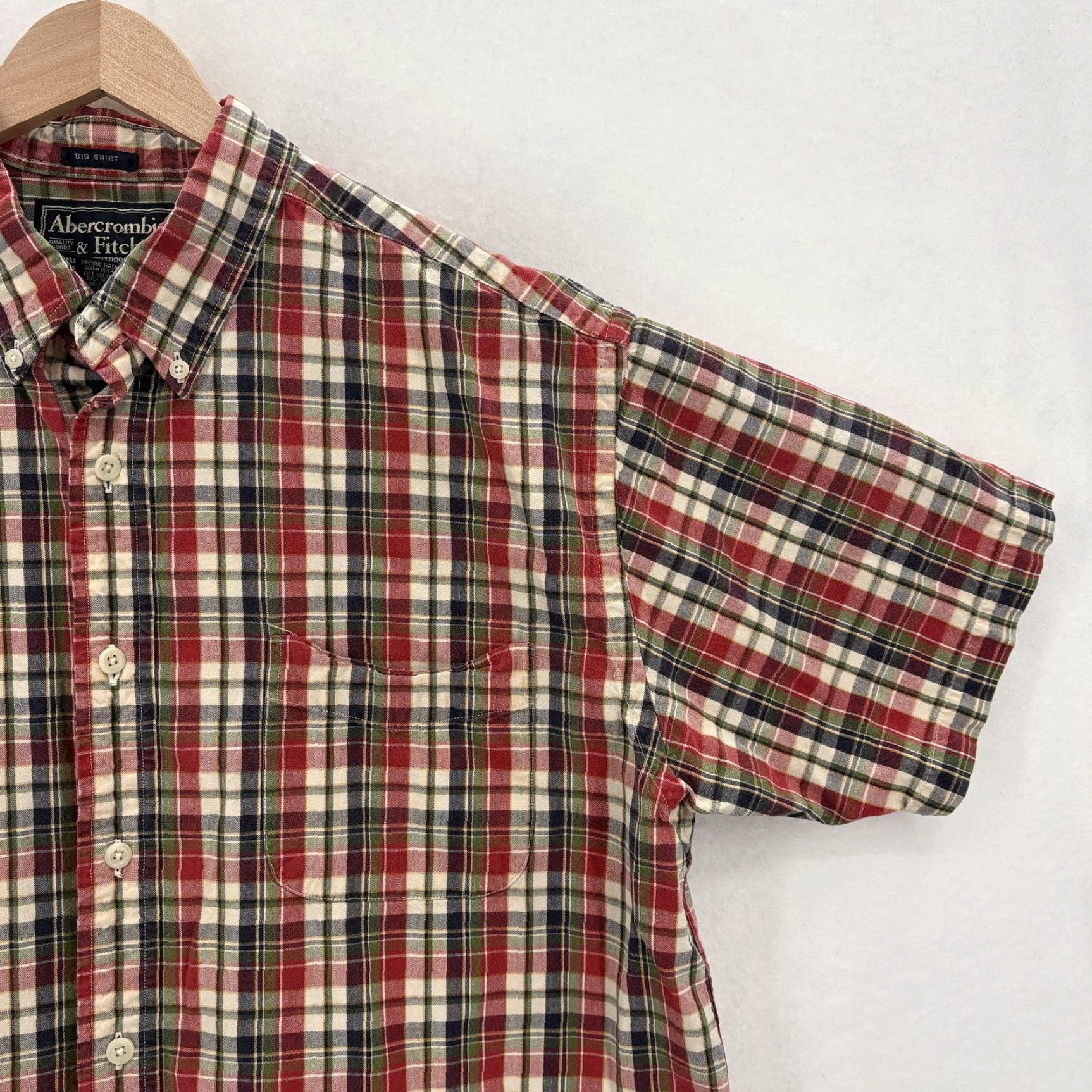 Abercrombie & Fitch Vintage Abercrombie & Fitch Big Shirt Mens Large Red Plaid Short Sleeve VTG Y2K Size US L / EU 52-54 / 3 - 2 Thumbnail