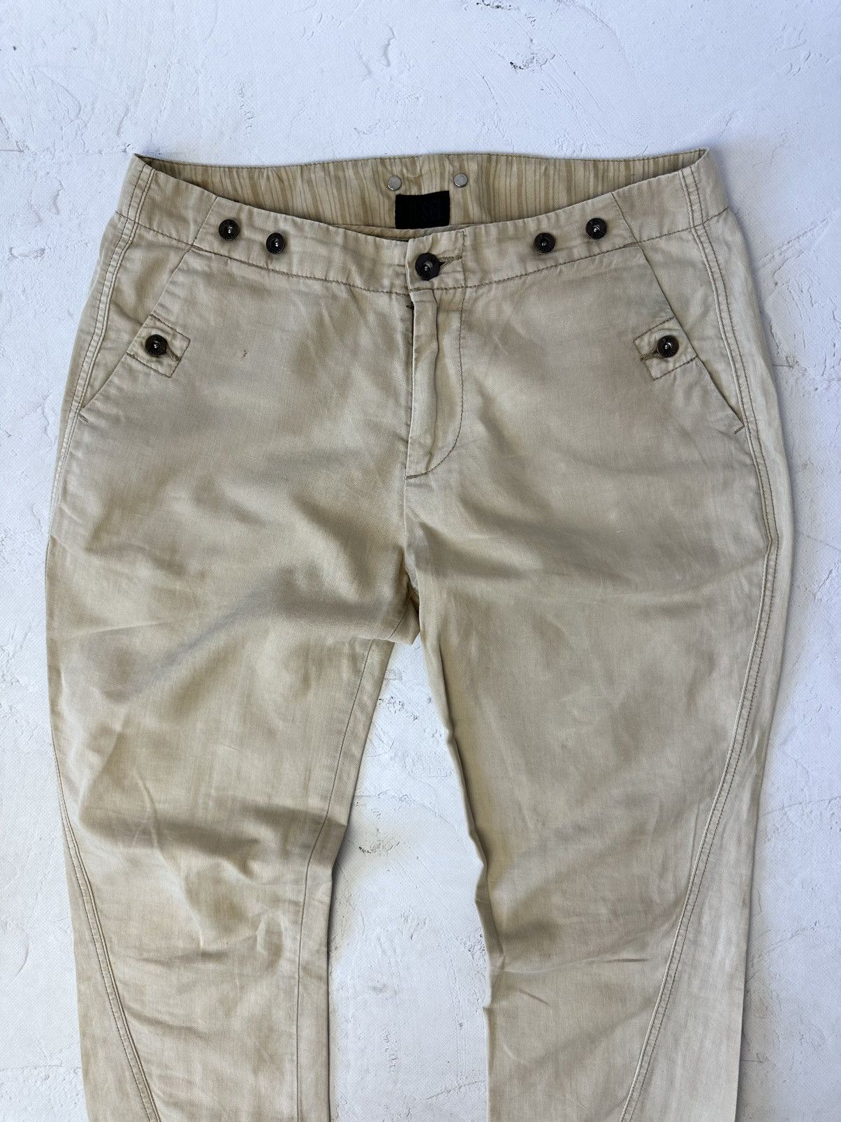 Diesel × Vintage Y2K Vintage Diesel Buttons Yellow Cropped Pants Size 27" / US 4 / IT 40 - 3 Thumbnail