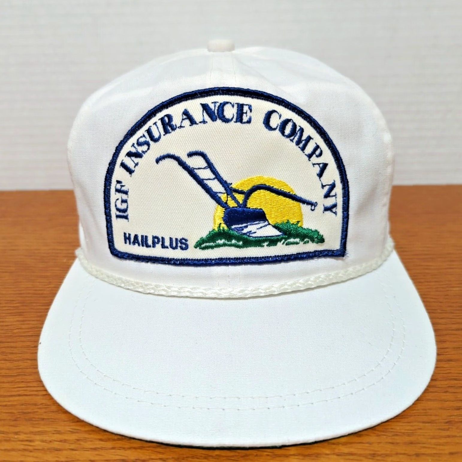 Roper VINTAGE K-Brand IGF Insurance Hat Cap Big Patch Rope Embroidered Made USA - Trucker Hat - One Size - White - Men - 90s - USA - Adjustable Size ONE SIZE - 2 Thumbnail