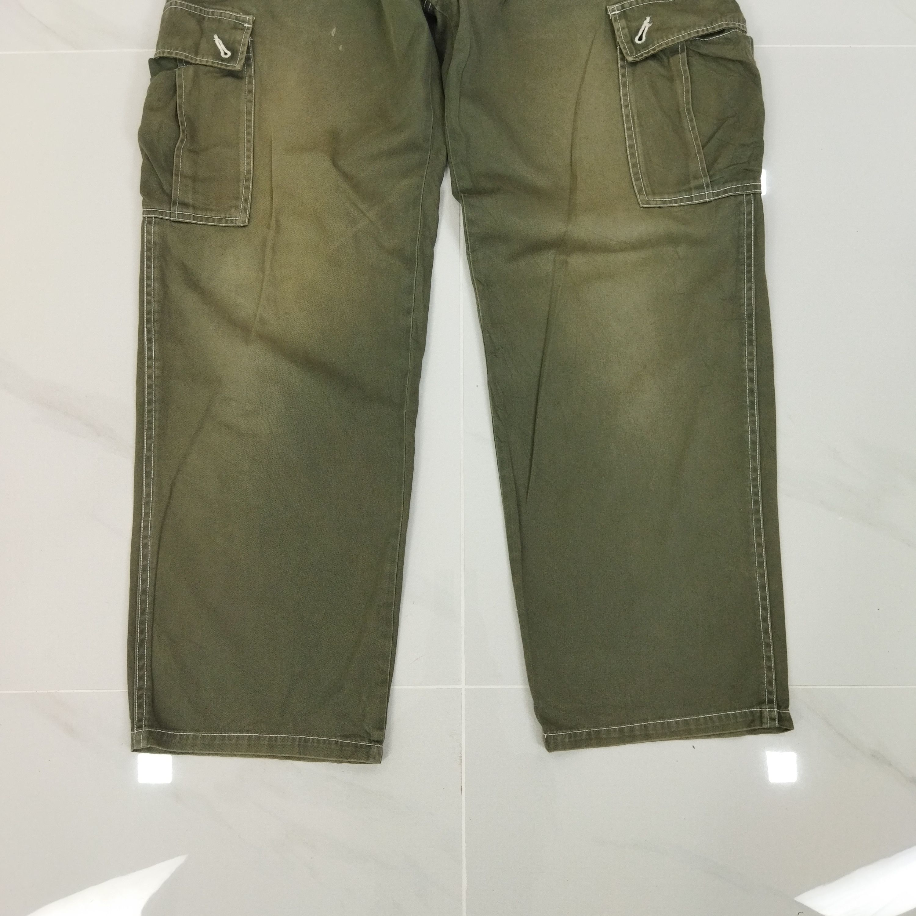 Japanese Brand RIPZONE FADED GREEN CARGO PANTS Size US 32 / EU 48 - 3 Thumbnail