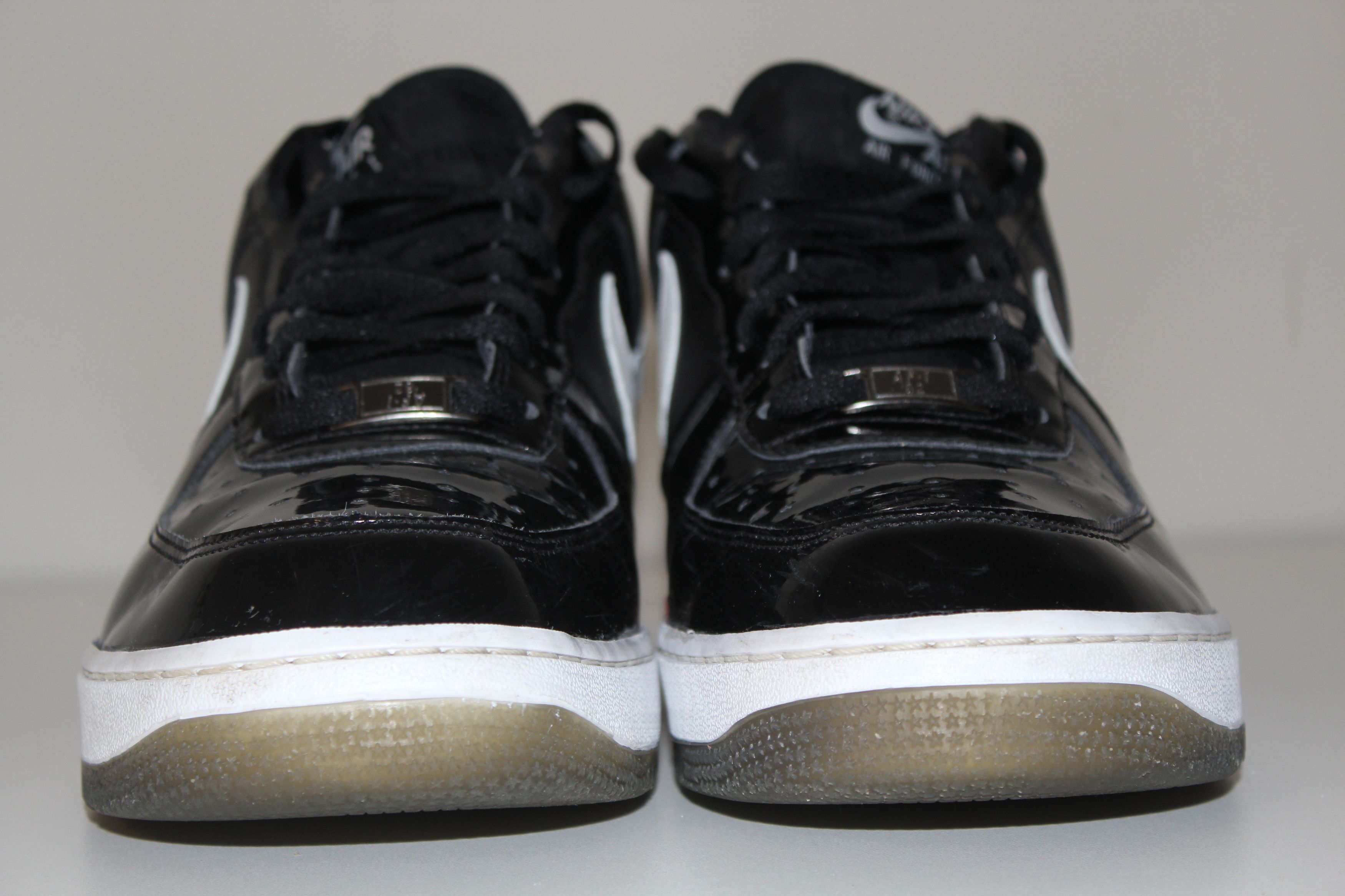 Nike Nike Air Force 1 Size 11 Black Patent Leather Tuxedo Smoke Size US 11 / EU 44 - 6 Thumbnail
