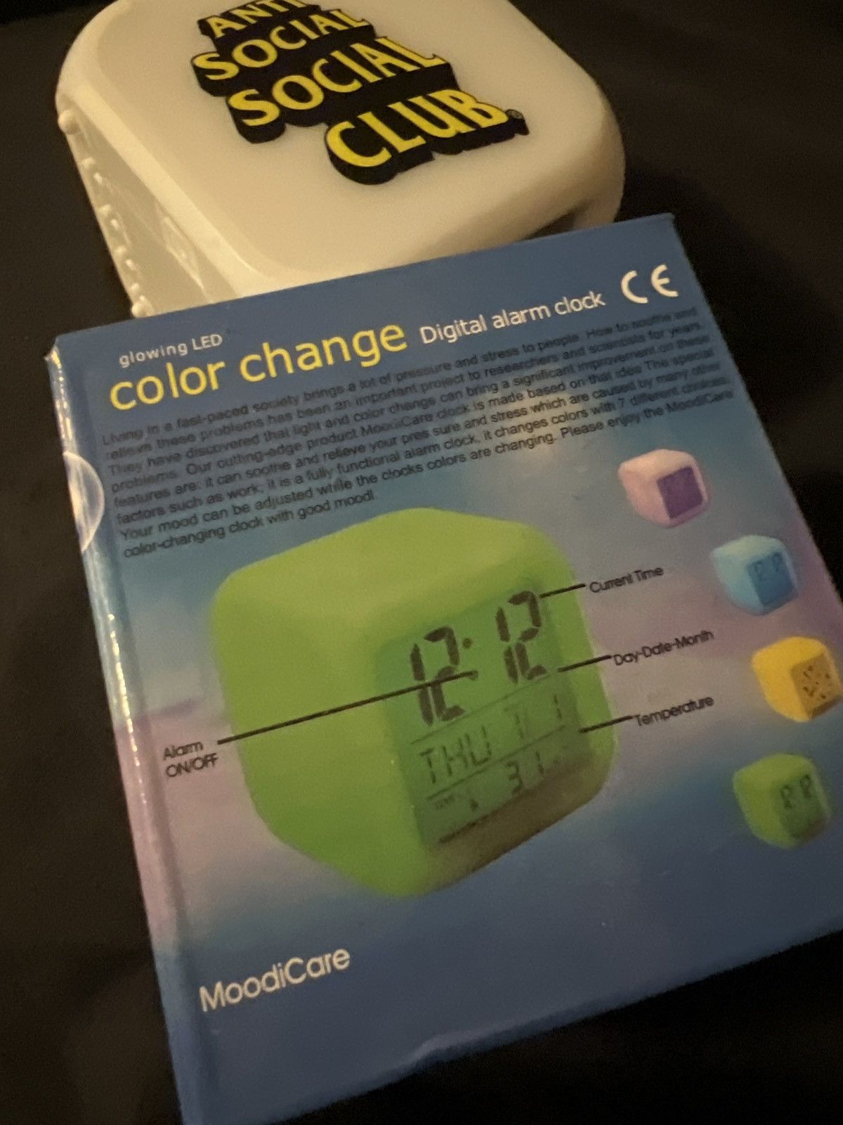 Anti Social Social Club ‘Bedside’ Color Changing Clock Size ONE SIZE - 7 Thumbnail