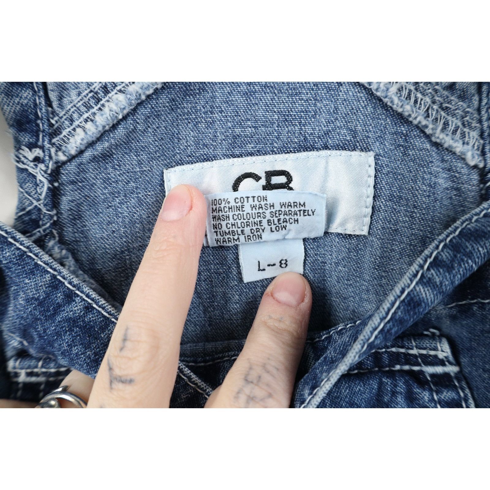 Vintage Vintage 90s Streetwear Faded Denim Jean Shortalls Overalls Size 28" / US 6 / IT 42 - 8 Thumbnail