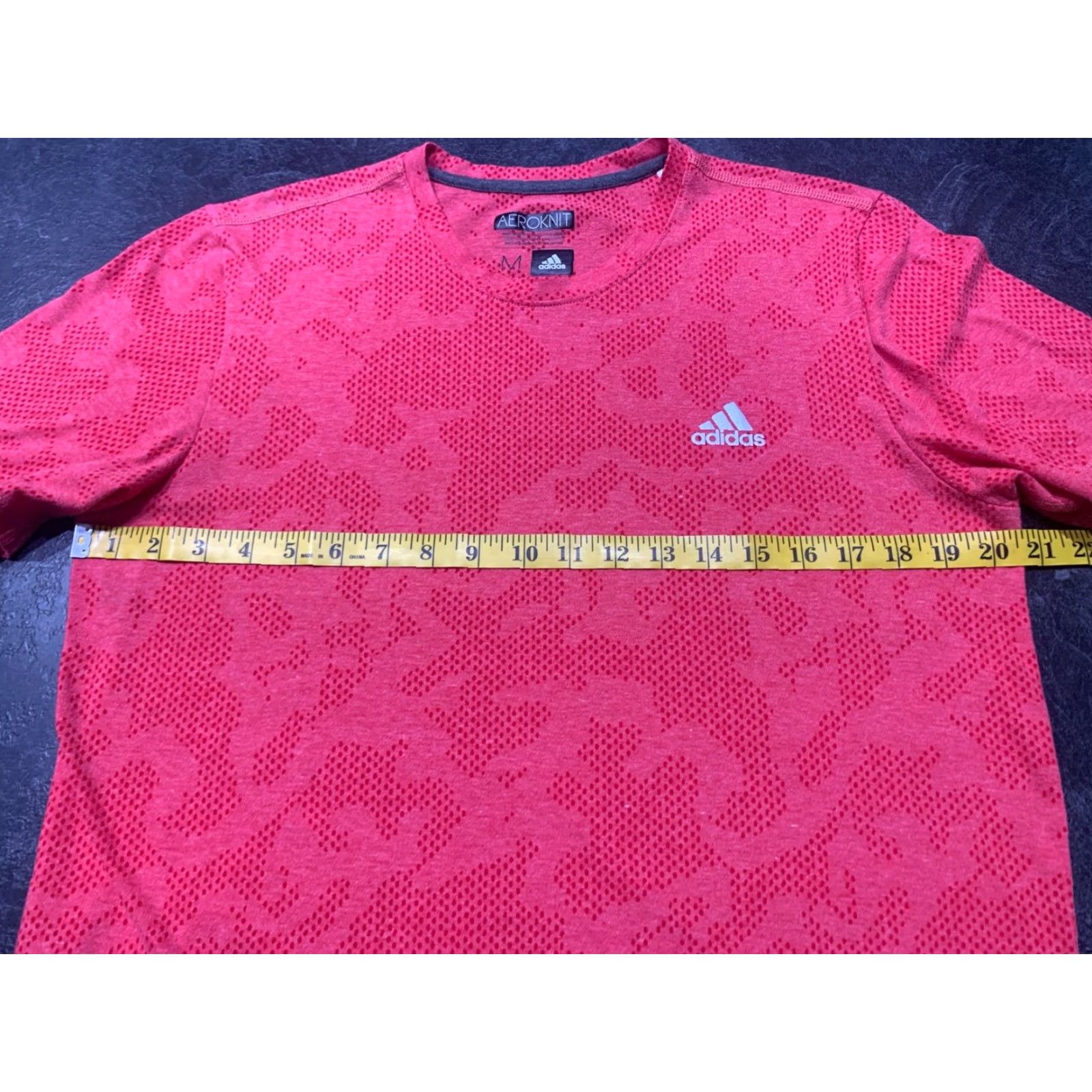 Adidas Adidas Mens T-Shirt Short Sleeve Crew Neck Cotton Blend Red All Seasons Logo Athletic Medium Size US M / EU 48-50 / 2 - 7 Thumbnail
