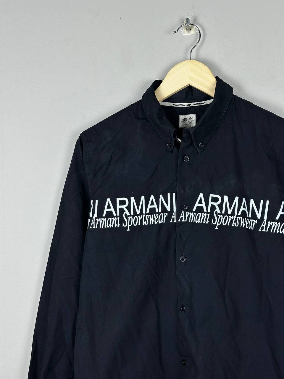 Armani Armani Vintage Navy Big Logo Shirt Size US S / EU 44-46 / 1 - 3 Thumbnail