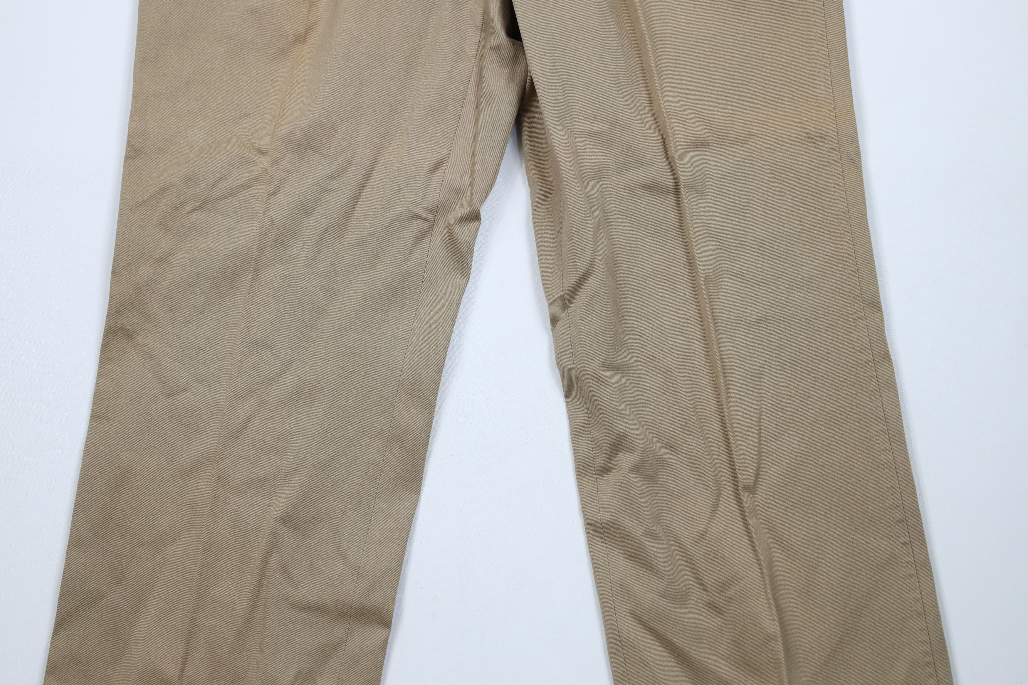 Lands' End Vintage 70s Lands End Pleated Wide Leg Chino Pants Beige USA Size US 36 / EU 52 - 3 Thumbnail