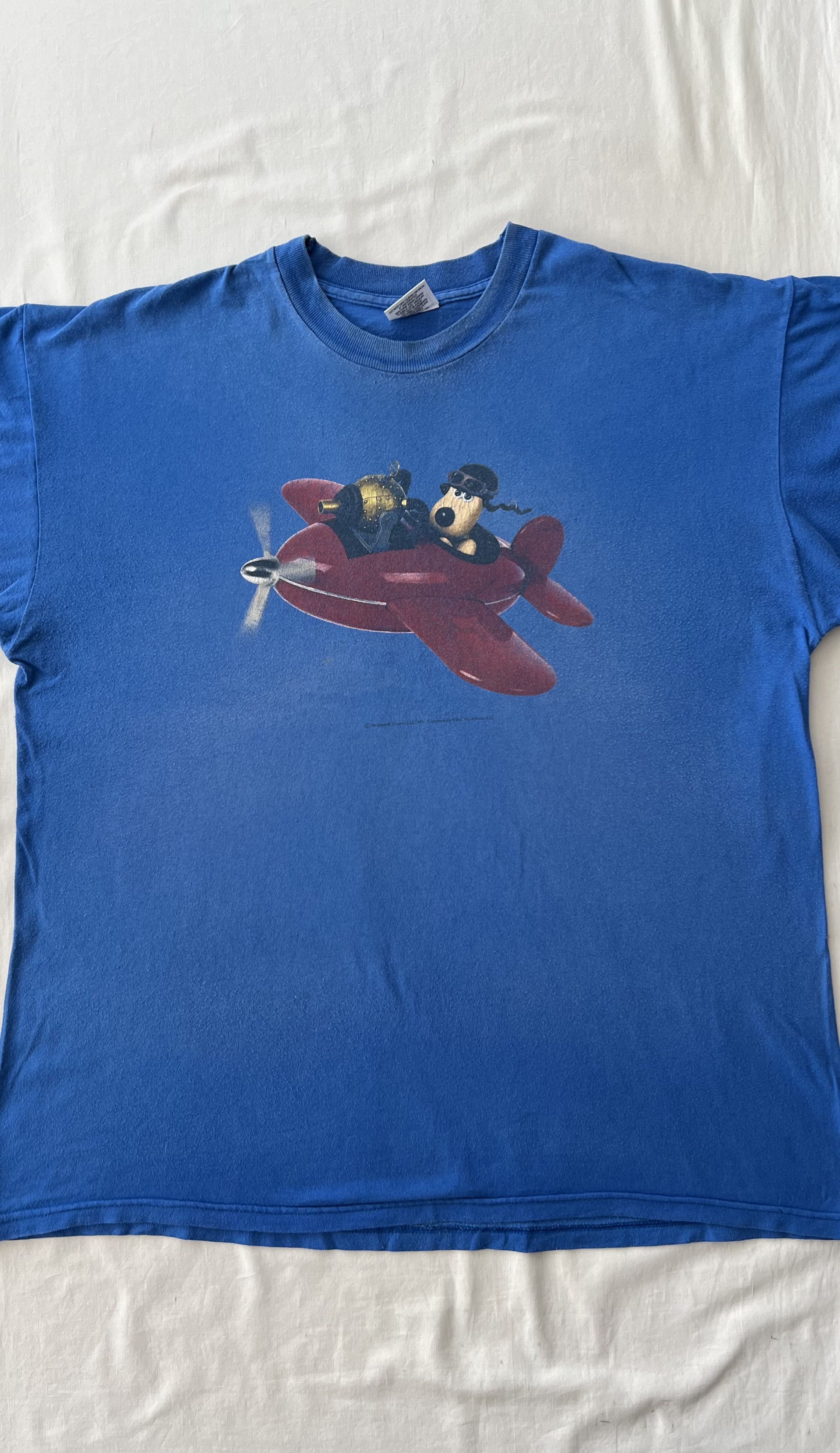 Cartoon Network Vintage 1989 Wallace and Gromit Cartoon Blue T-shirt Size US XL / EU 56 / 4 - 3 Thumbnail