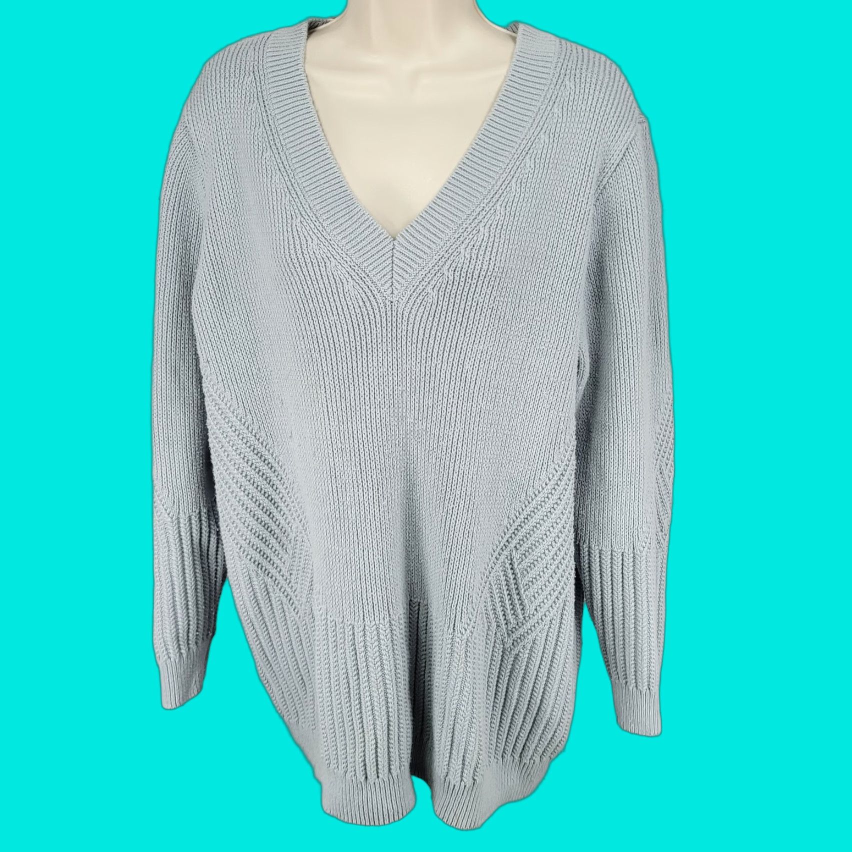 Athleta Athleta Sweater Women XL Blue Heavyweight Knit V Neck Long Sleeve Pullover Womens Size XL / US 12-14 / IT 48-50 - 1 Thumbnail