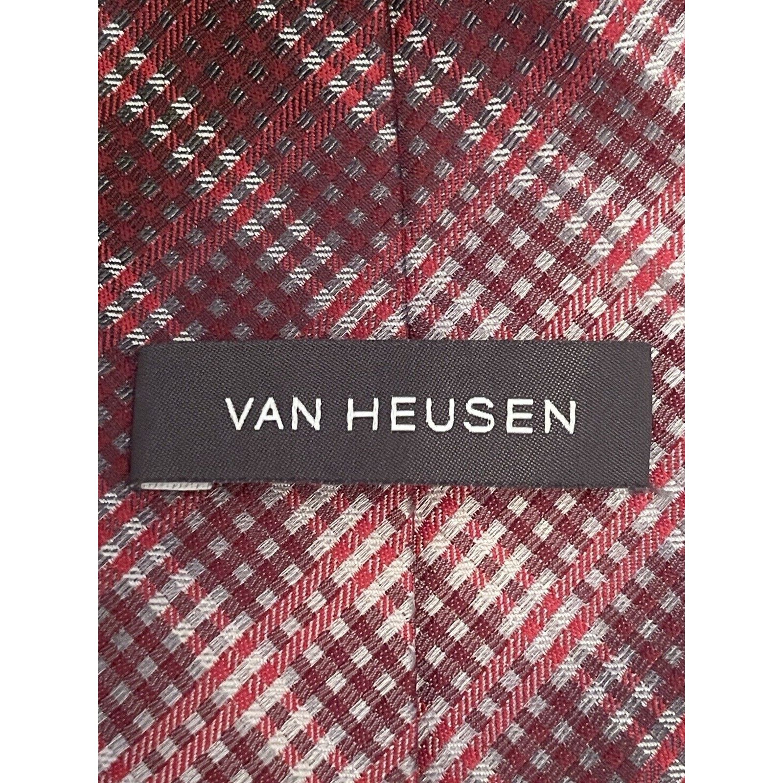 Van Heusen Van Heusen Red 100% Polyester Men’s Neck Tie Made In China Size ONE SIZE - 8 Thumbnail