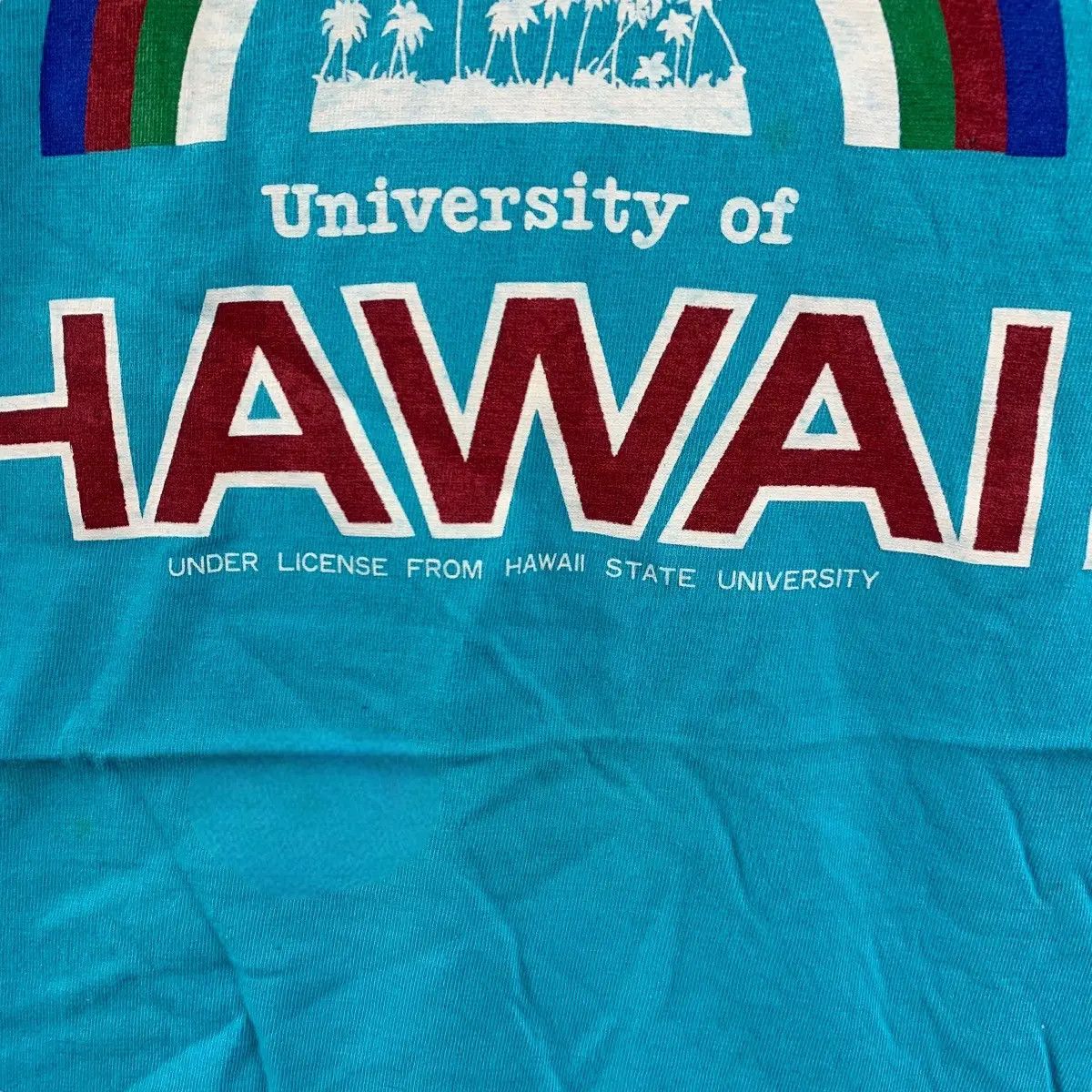 Vintage Vintage 80’ UNIVERSITY OF HAWAII Rainbow Tee Shirt Size US M / EU 48-50 / 2 - 3 Thumbnail