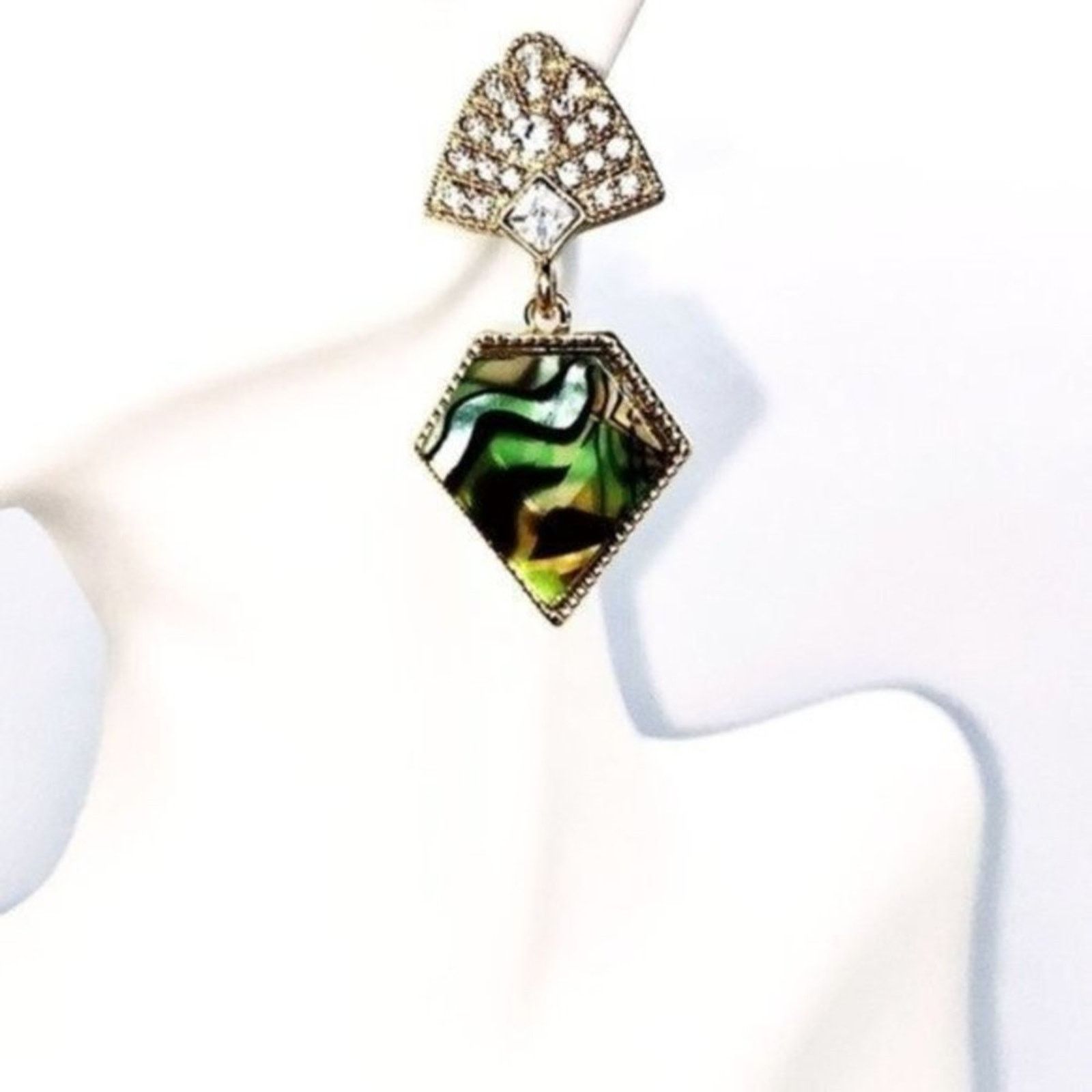 Other NWT Gold-Tone Crystal Abalone Colored Dangle Earrings Size ONE SIZE - 1 Thumbnail