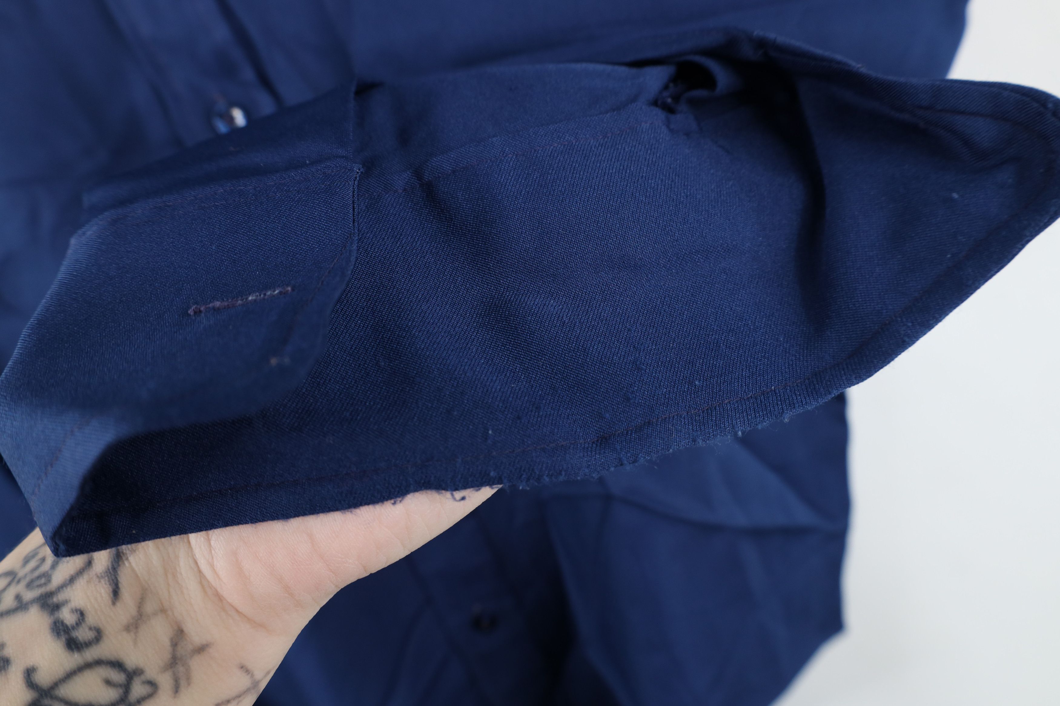 Vintage Vintage 70s Streetwear Knit Collared Button Shirt Blue Size US M / EU 48-50 / 2 - 5 Thumbnail