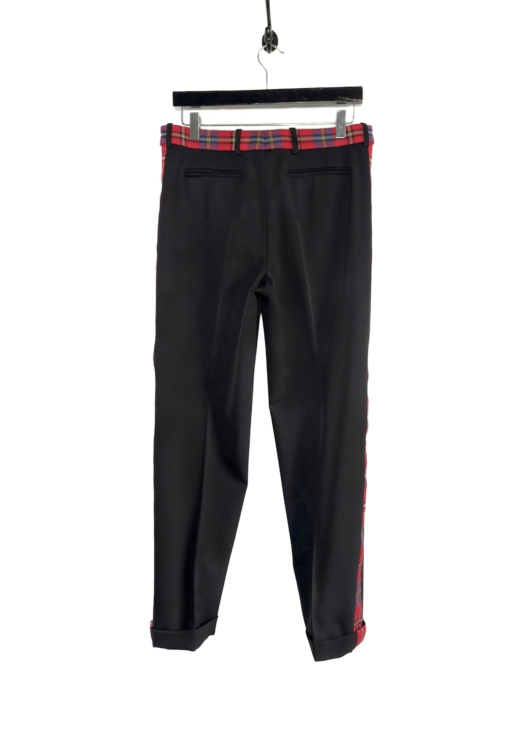 Versace Versace Black Red Plaid Accent Tuxedo Pants Size 27" / US 4 / IT 40 - 4 Thumbnail