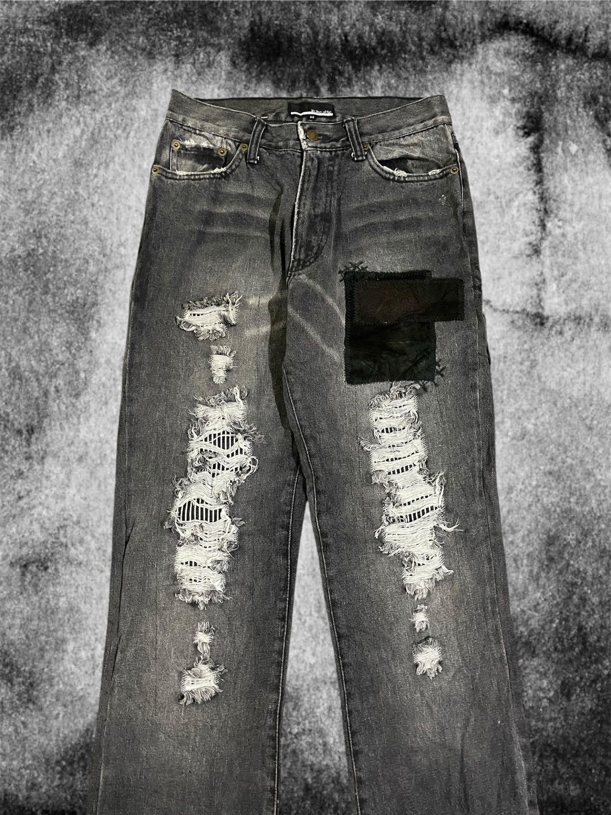 In The Attic In The Attic Patchwork Crush DistressedPunk Vkei Denim Jeans Size US 28 / EU 44 - 3 Thumbnail