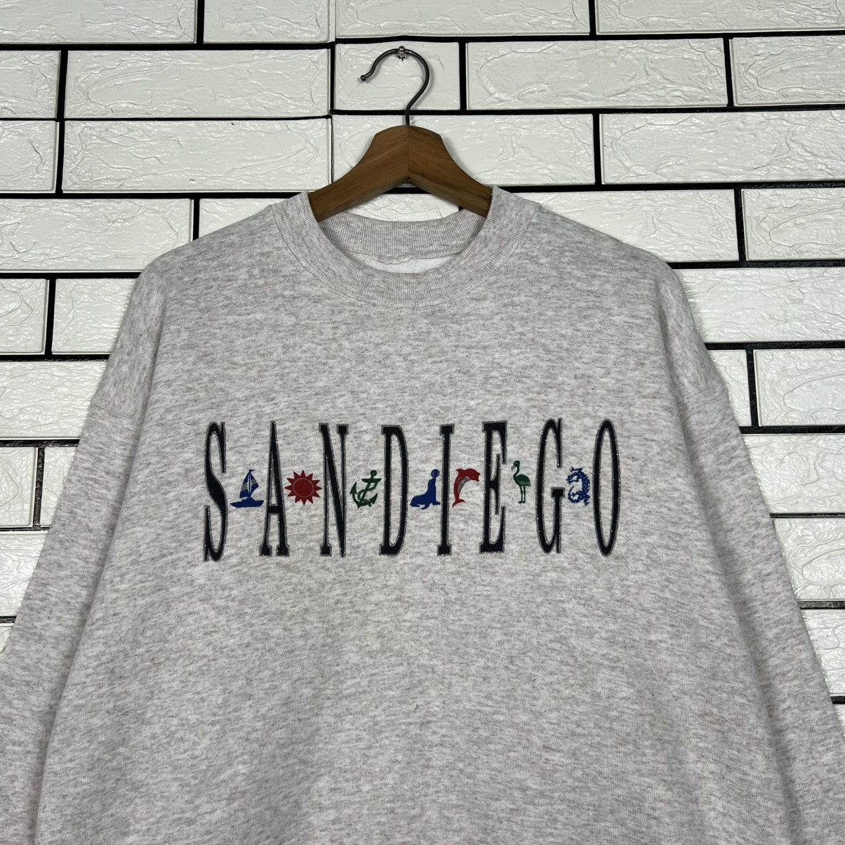 Vintage Vintage 90's SANDIEGO Big Logo Sweatshirt #4278-C194 Size US L / EU 52-54 / 3 - 2 Thumbnail