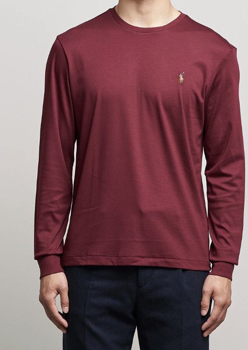 Polo Ralph Lauren Polo Ralph Lauren Cotton Long Sleeve Shirt Wine ( 4XLT ) Size US XXL / EU 58 / 5 - 1 Thumbnail