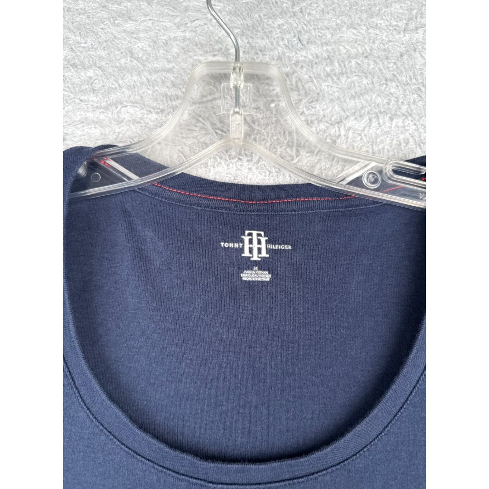 Tommy Hilfiger Tommy Hilfiger Shirt Women Medium Blue Short Sleeve Scoop Neck Cotton Blend Polo Casual Workwear Embroidered Size M / US 6-8 / IT 42-44 - 7 Thumbnail