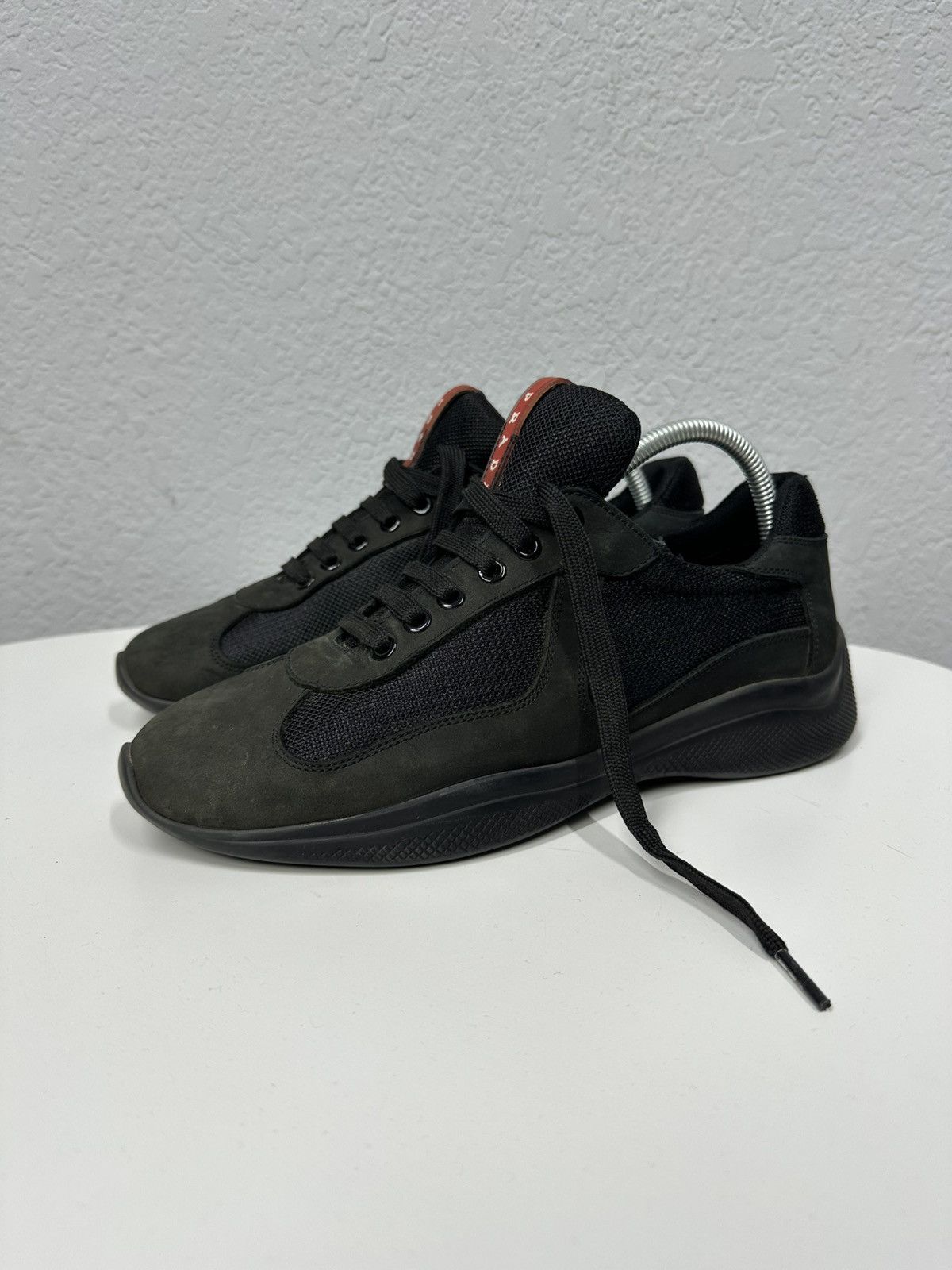 Prada Prada America's Cup Leather Low Top Sneakers Shoes Black Size US 8.5 / EU 41-42 - 4 Thumbnail