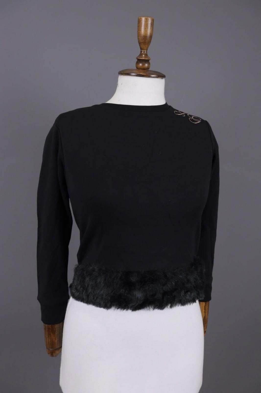 John Galliano Kids John Galliano Black Faux Fur Cropped Sweater Size 10 Size L / US 10 / IT 46 - 5 Thumbnail