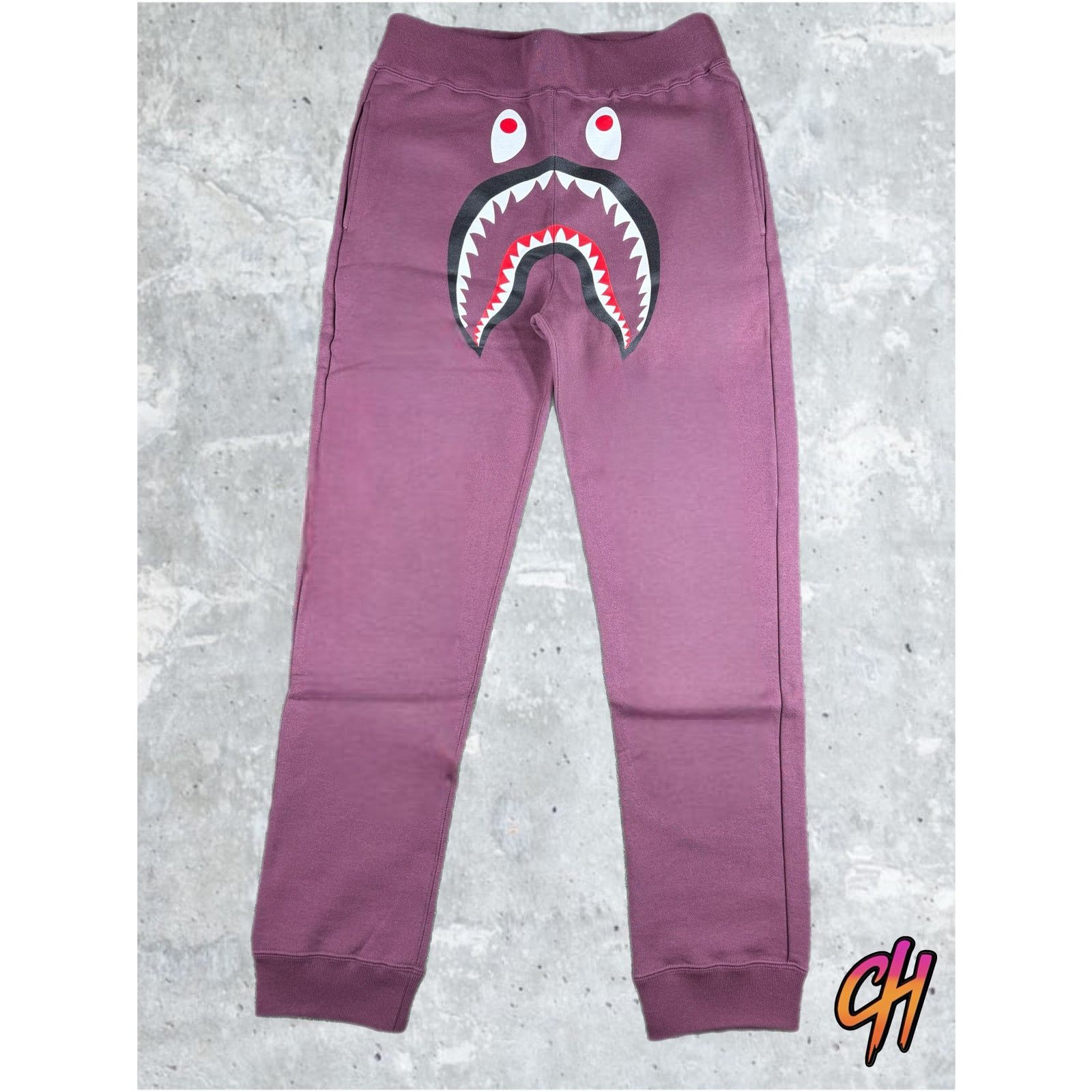 Bape Bape Shark Burgundy Slim Fit Sweatpants Size Large Size US 34 / EU 50 - 1 Thumbnail