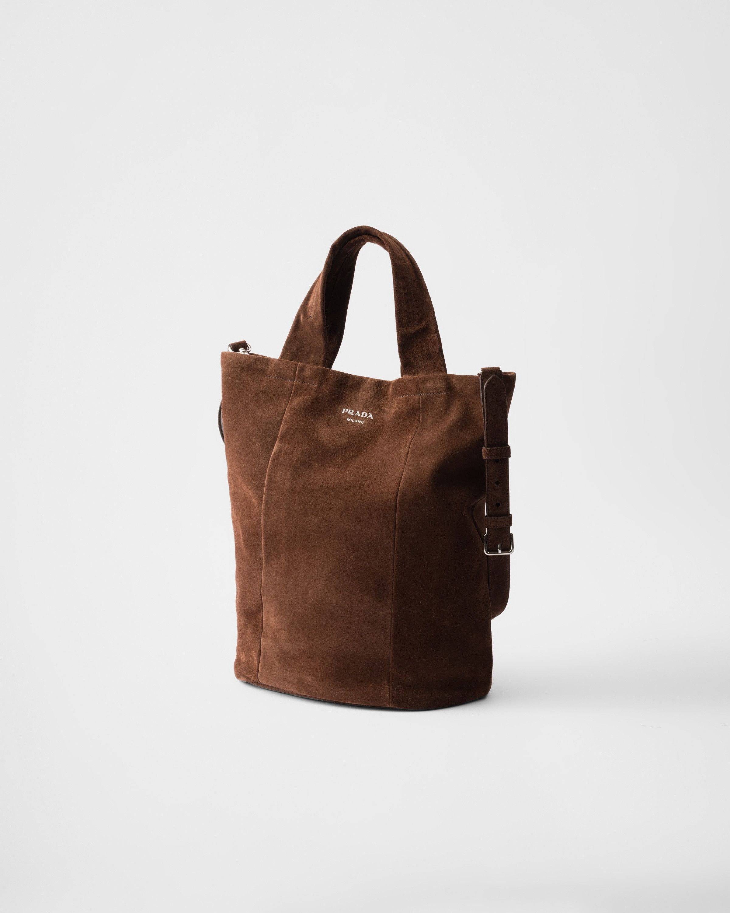 Prada o1bcso1str1025 Size: OS / Suede Tote Bag in Brown Size ONE SIZE - 2 Thumbnail