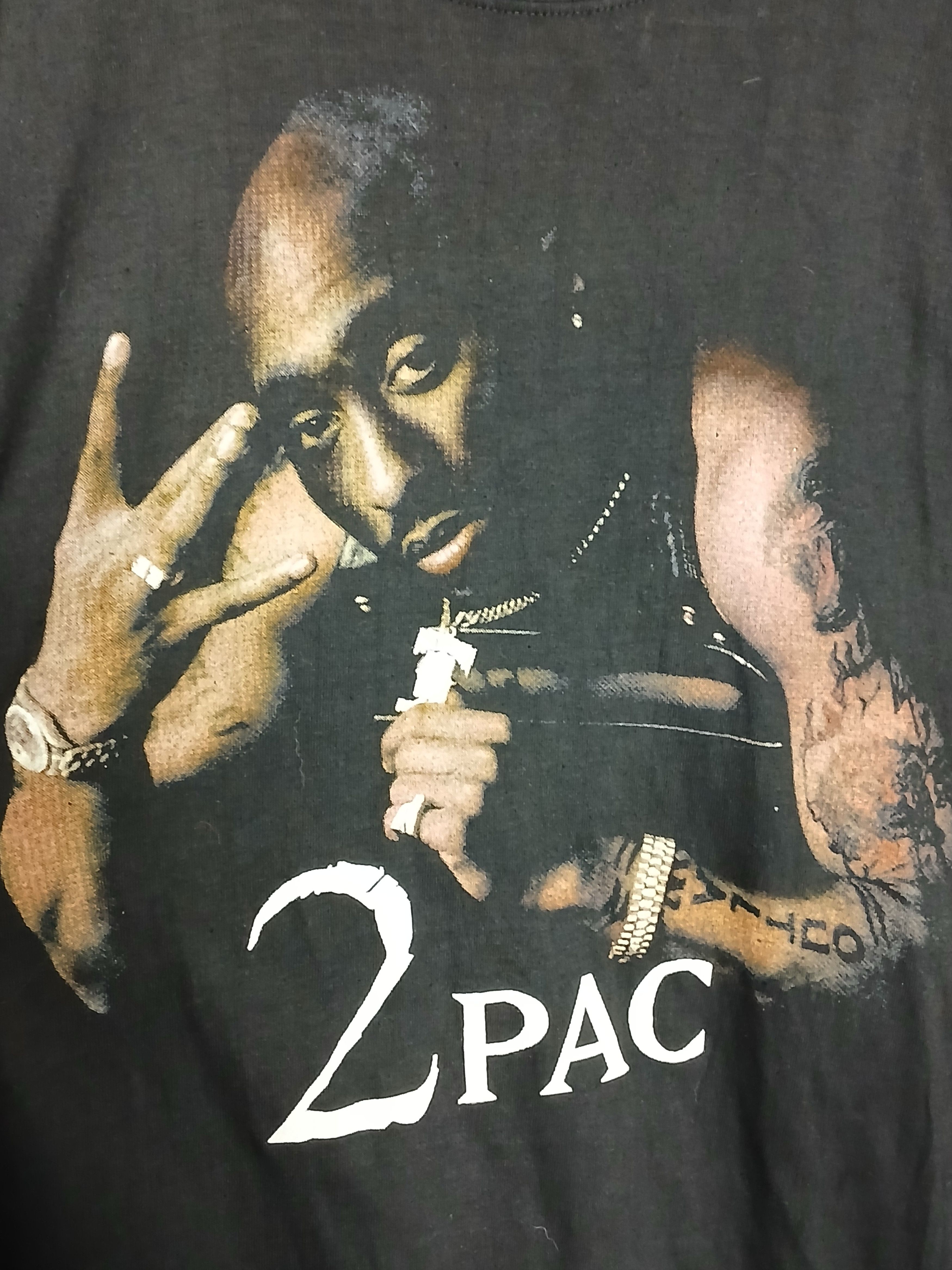 Rap Tees × Vintage Vintage Tupac 2Pac Single Stitch T-Shirt Size US XL / EU 56 / 4 - 3 Thumbnail